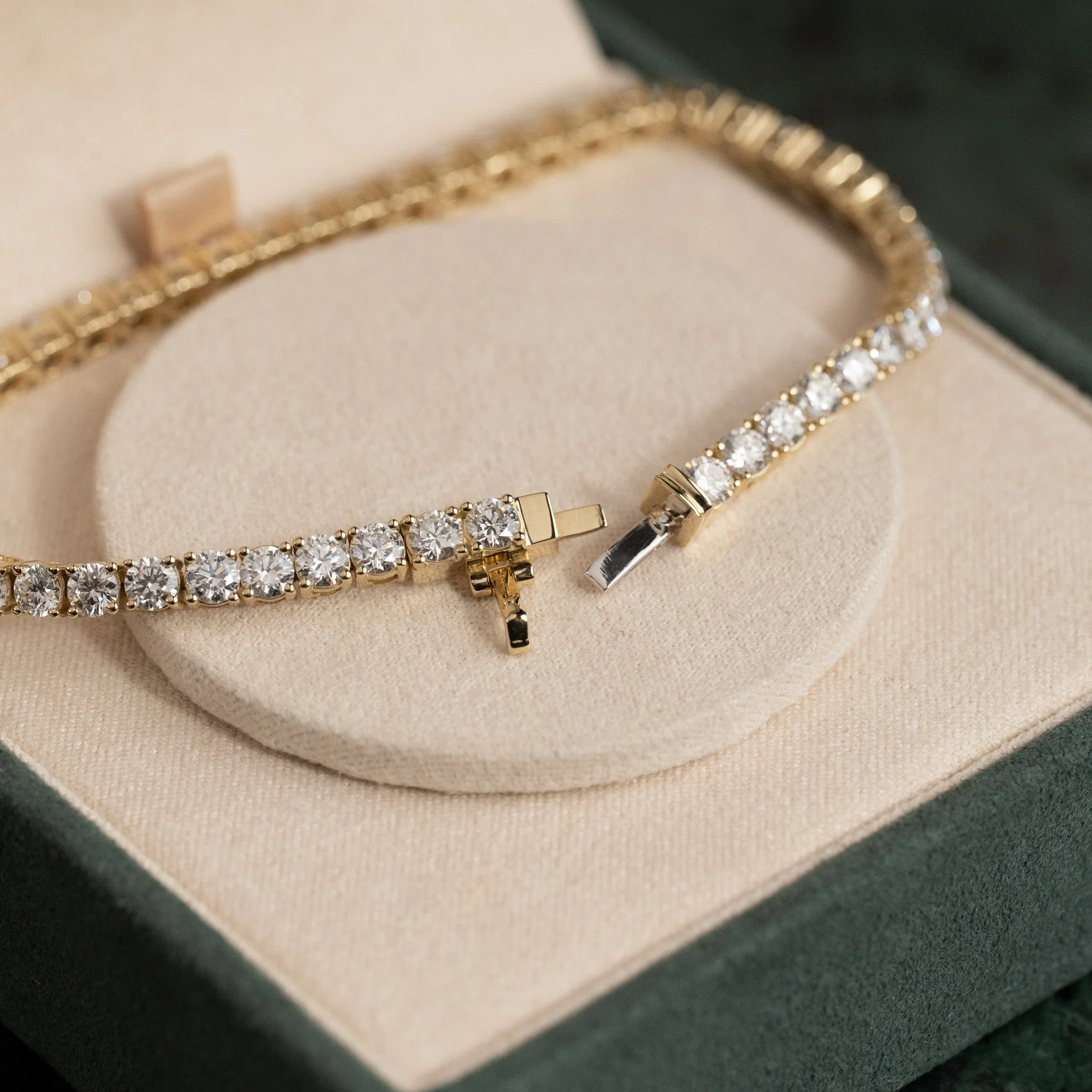 CLASSIC LAB-DIAMOND TENNIS BRACELET - 6.5ct - YG - Image 6