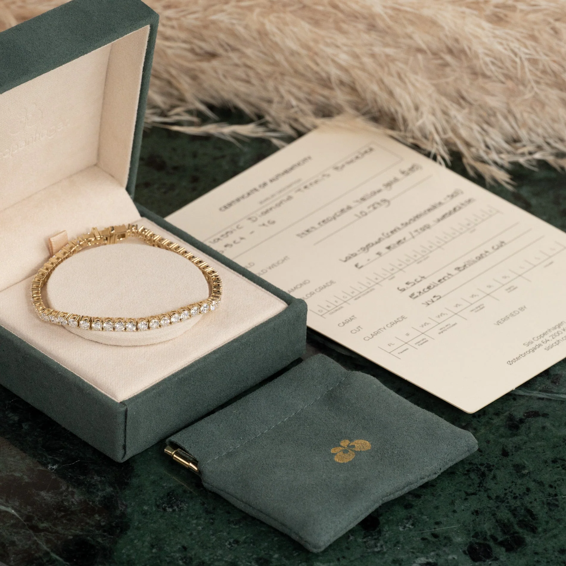 CLASSIC LAB-DIAMOND TENNIS BRACELET - 6.5ct - YG - Image 9