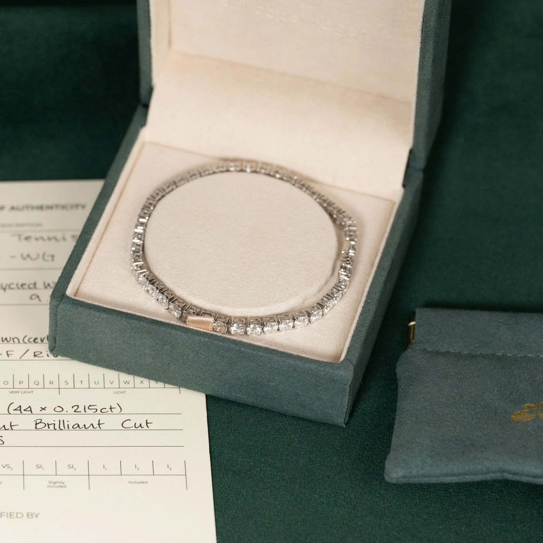 CLASSIC LAB-DIAMOND TENNIS BRACELET - 9.5ct - WG - Image 3