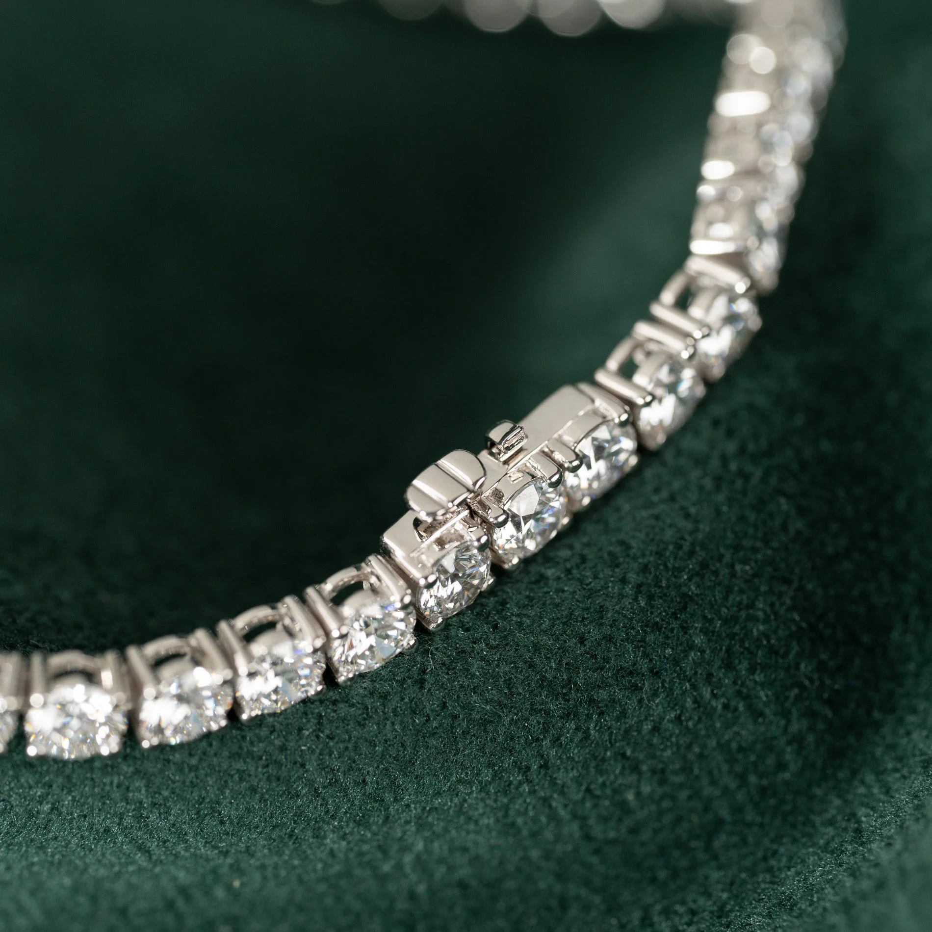 CLASSIC LAB-DIAMOND TENNIS BRACELET - 9.5ct - WG - Image 5