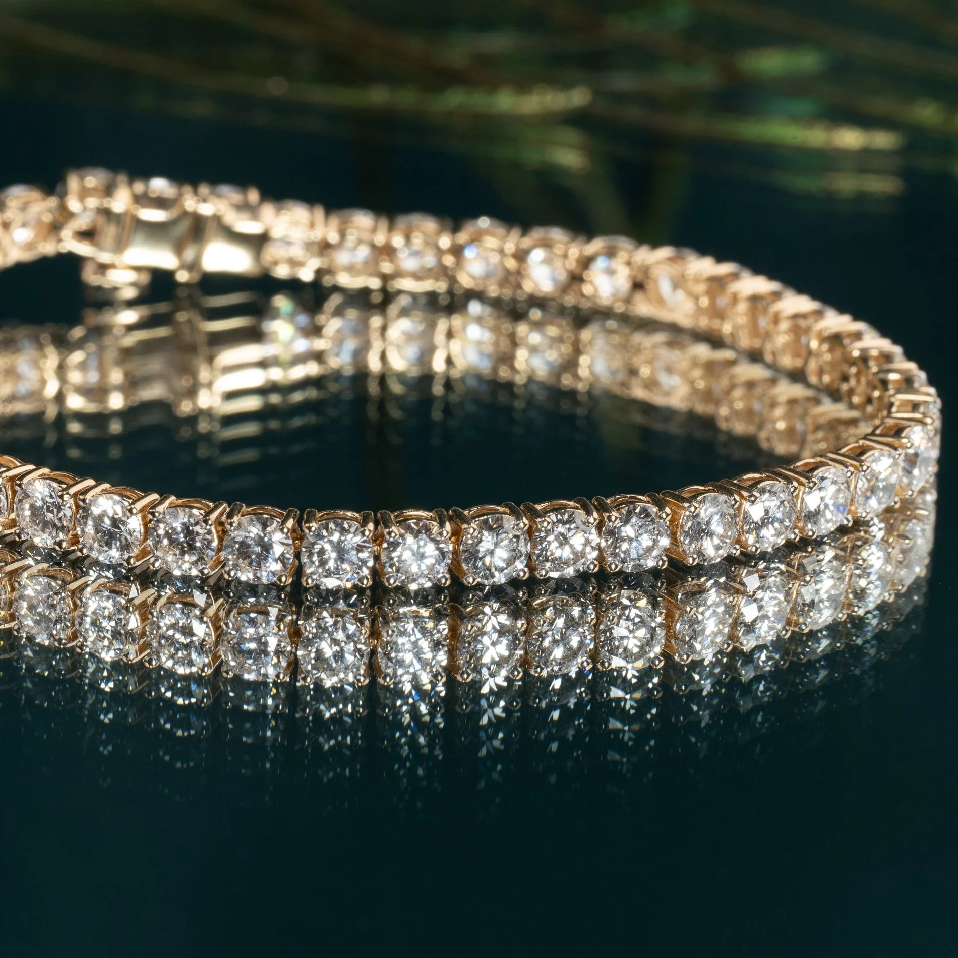 CLASSIC LAB-DIAMOND TENNIS BRACELET - 9.5ct - YG - Image 13