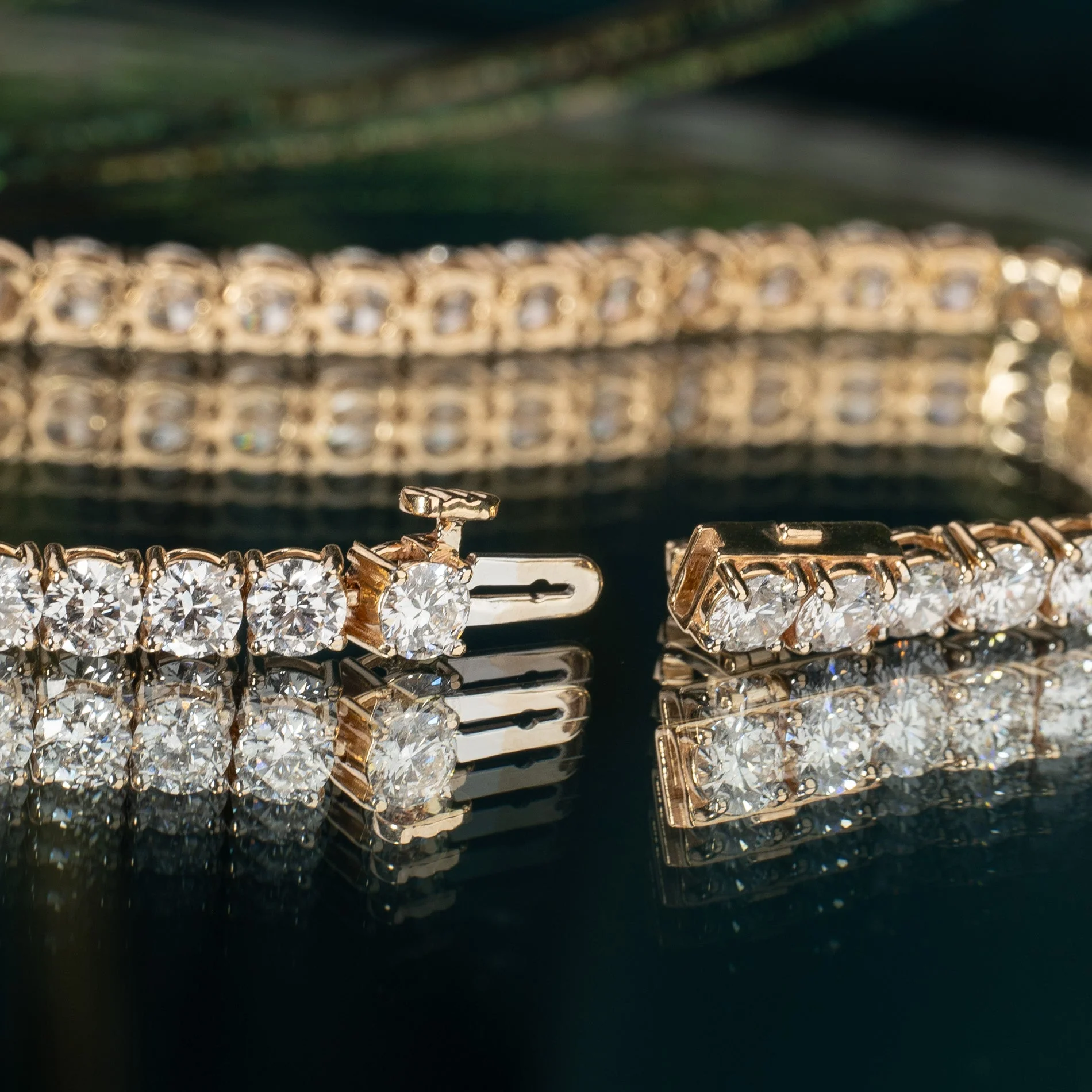CLASSIC LAB-DIAMOND TENNIS BRACELET - 9.5ct - YG - Image 16