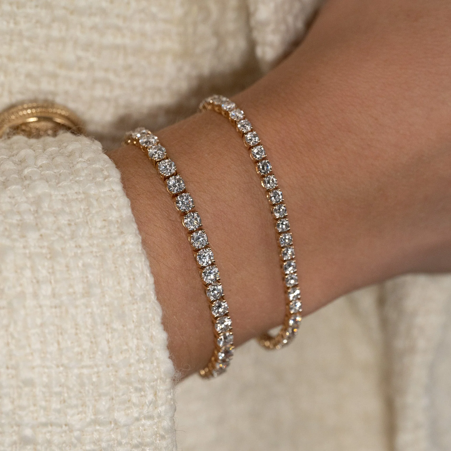 CLASSIC LAB-DIAMOND TENNIS BRACELET - 9.5ct - YG - Image 18