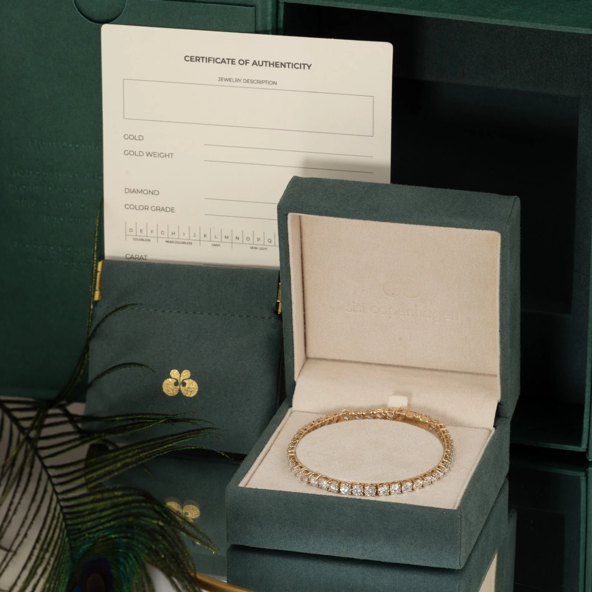 CLASSIC LAB-DIAMOND TENNIS BRACELET - 9.5ct - YG - Image 4