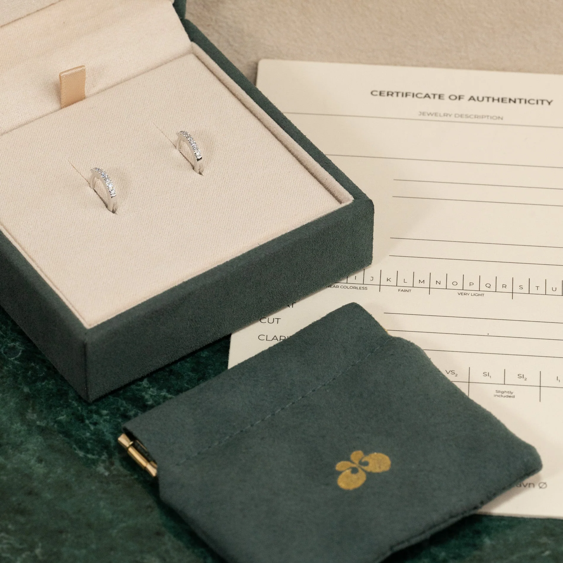 CLASSIC LAB-DIAMOND CREOL EARRING - 0.11ct - WG - Image 7