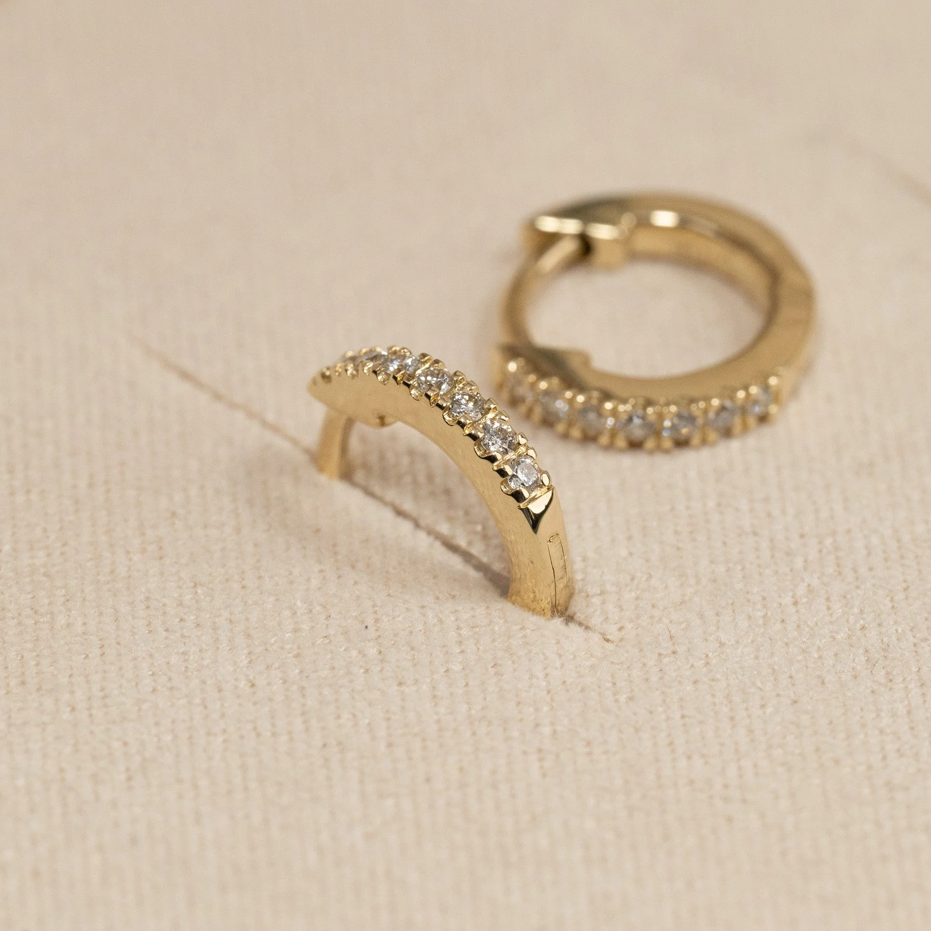 CLASSIC LAB-DIAMOND CREOL EARRING - 0.11ct - YG - Image 3