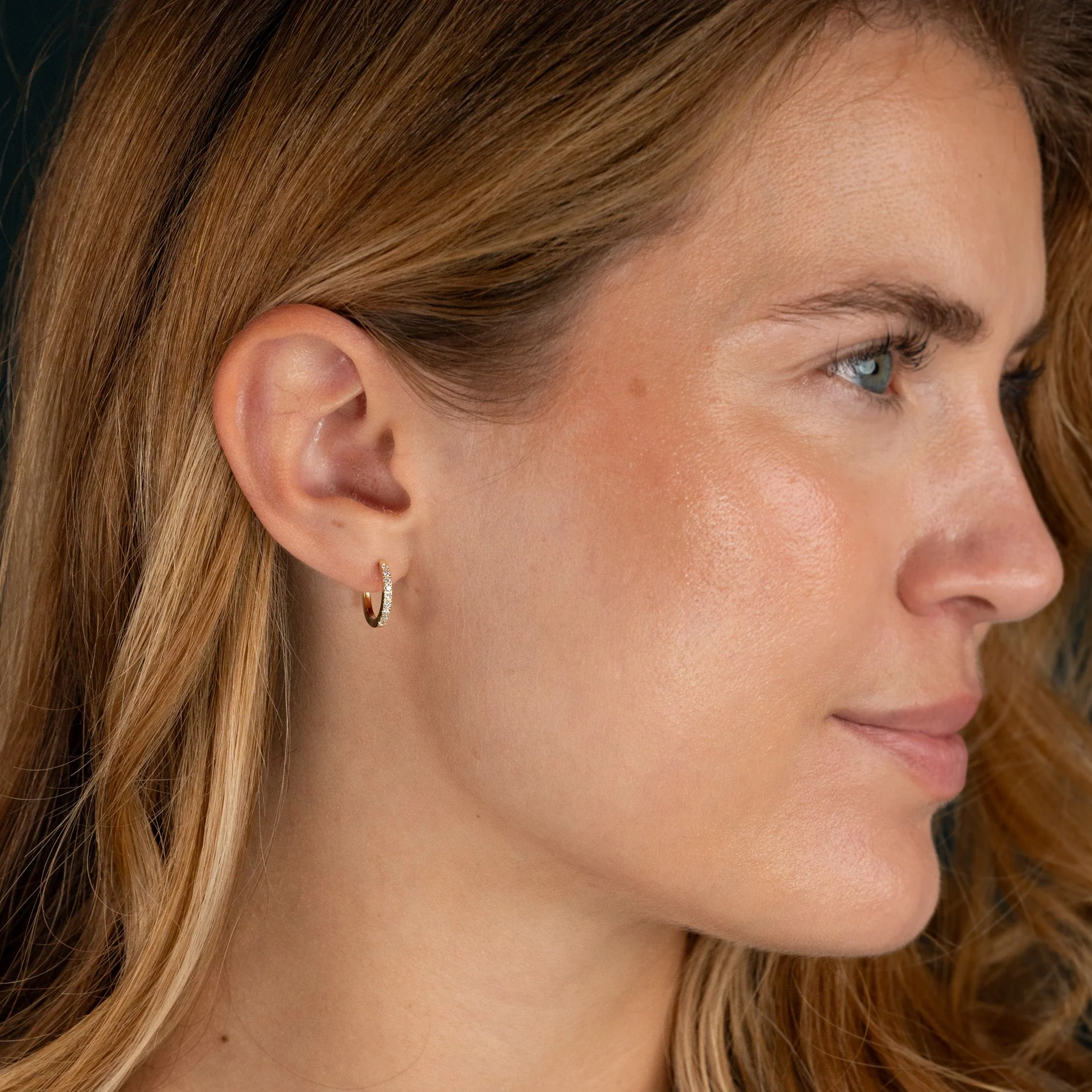CLASSIC LAB-DIAMOND CREOL EARRING - 0.15ct - YG - Image 12