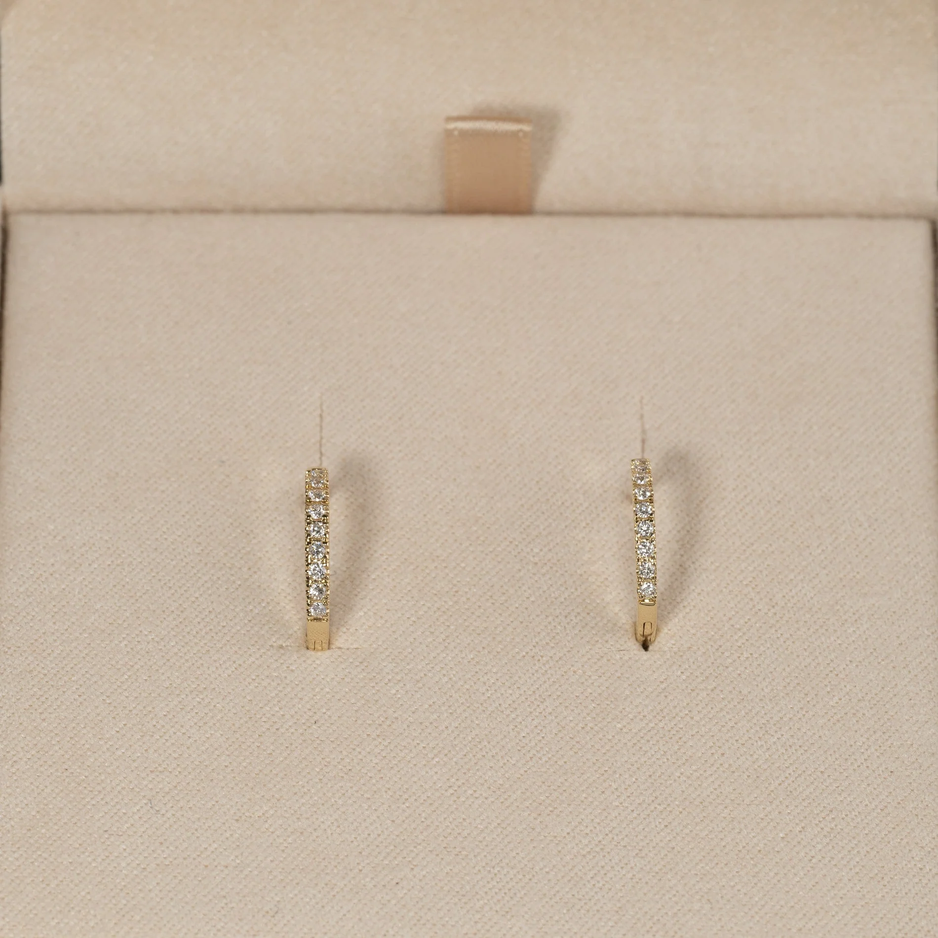 CLASSIC LAB-DIAMOND CREOL EARRING - 0.15ct - YG - Image 4