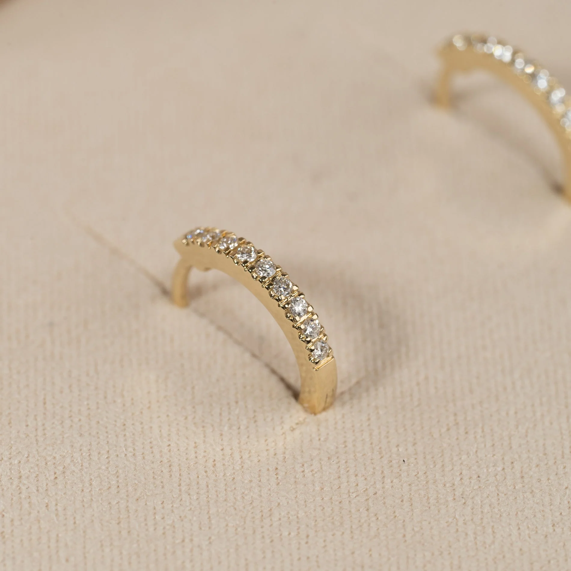 CLASSIC LAB-DIAMOND CREOL EARRING - 0.15ct - YG - Image 6