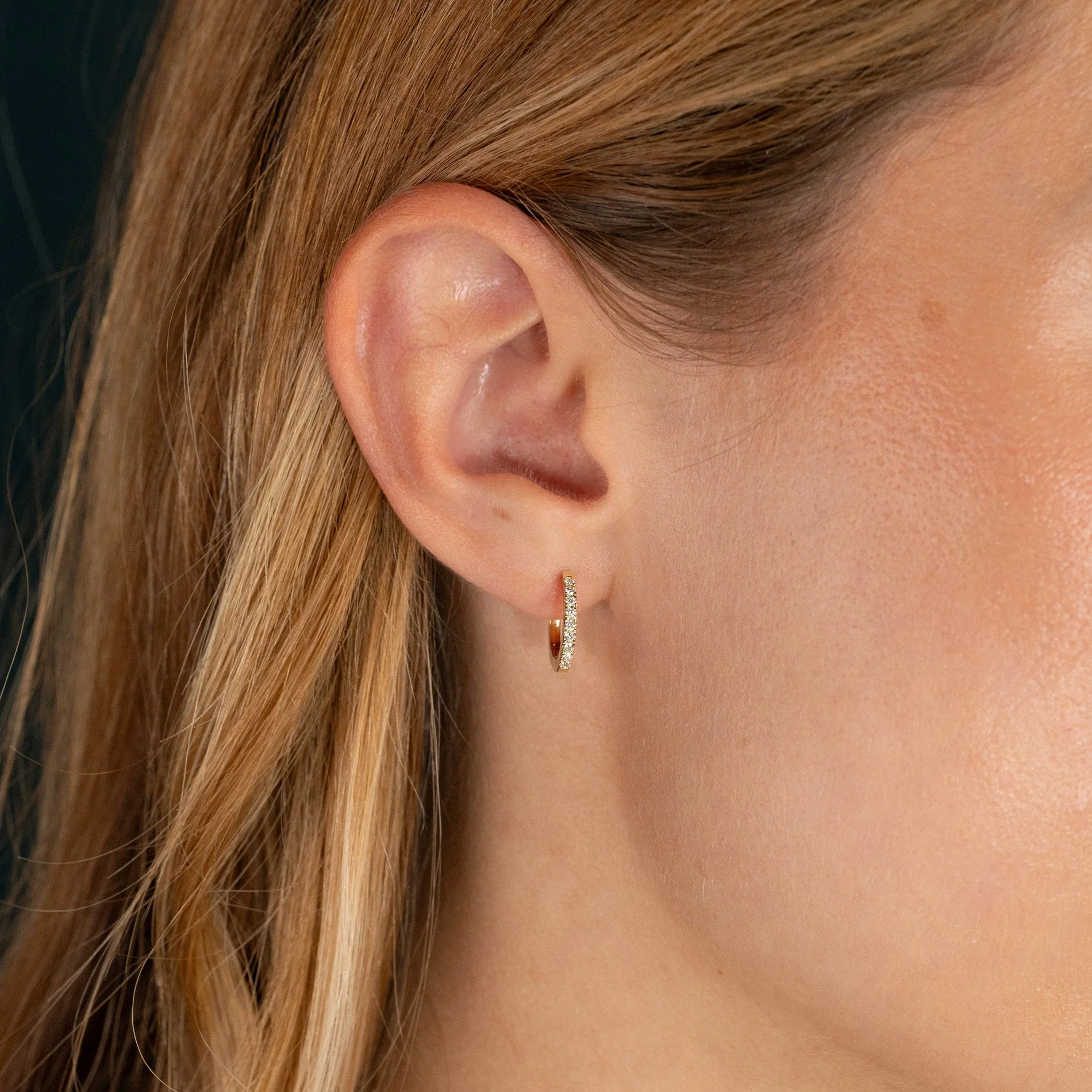 CLASSIC LAB-DIAMOND CREOL EARRING - 0.15ct - YG - Image 7