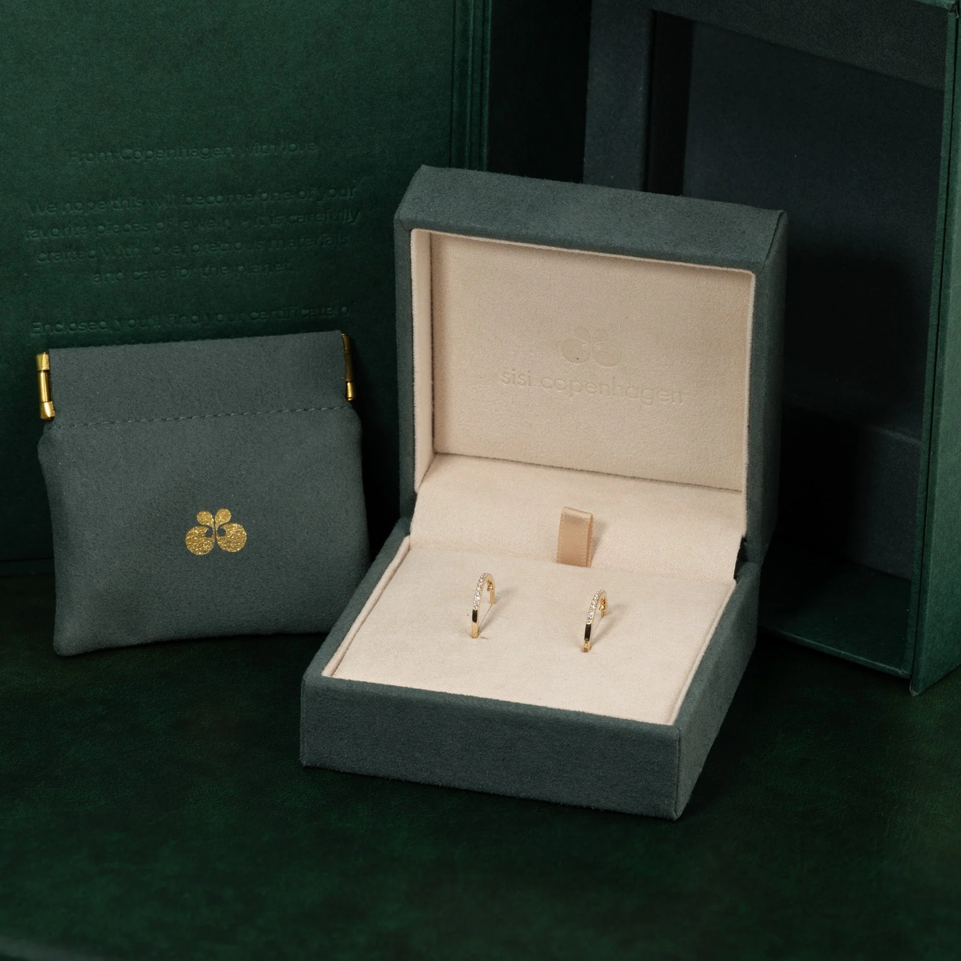CLASSIC LAB-DIAMOND CREOL EARRING - 0.2ct - YG - Image 14