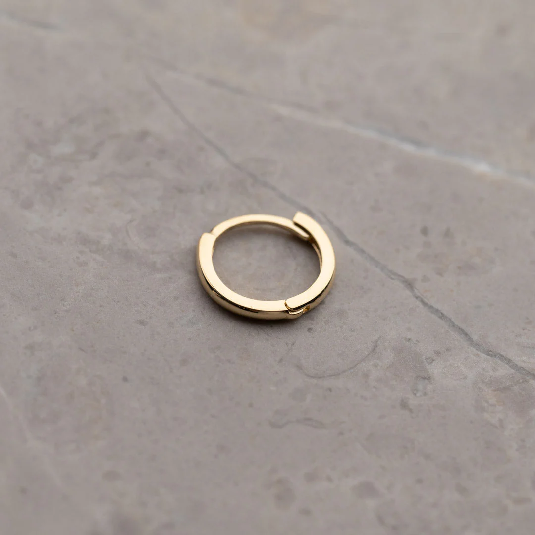 CLASSIC SOLID GOLD CREOL EARRING - 10mm - Image 3
