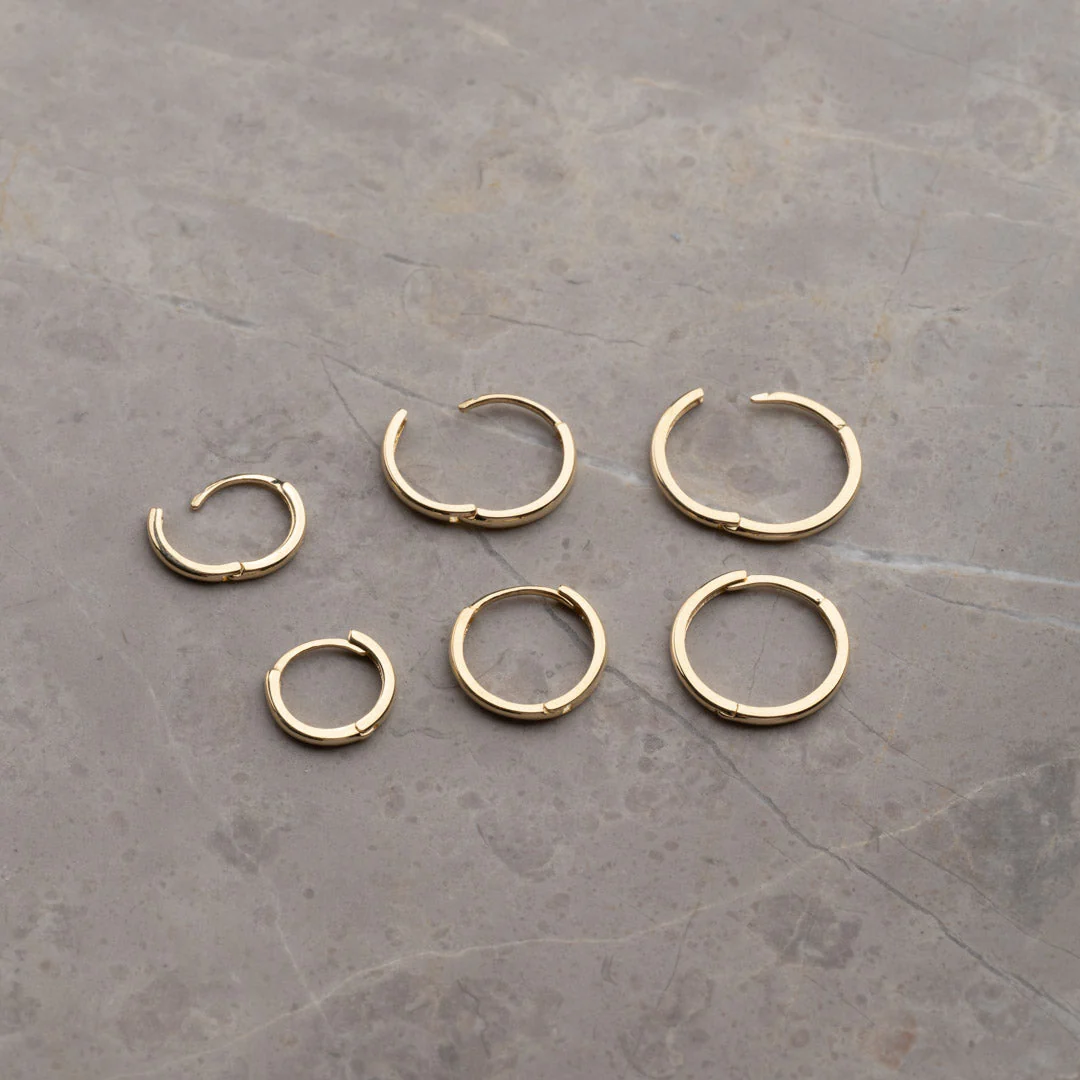 CLASSIC SOLID GOLD CREOL EARRING - 10mm - Image 5