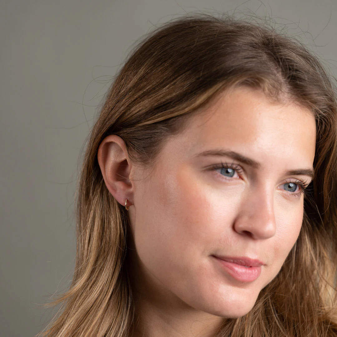 CLASSIC SOLID GOLD CREOL EARRING - 10mm - Image 6