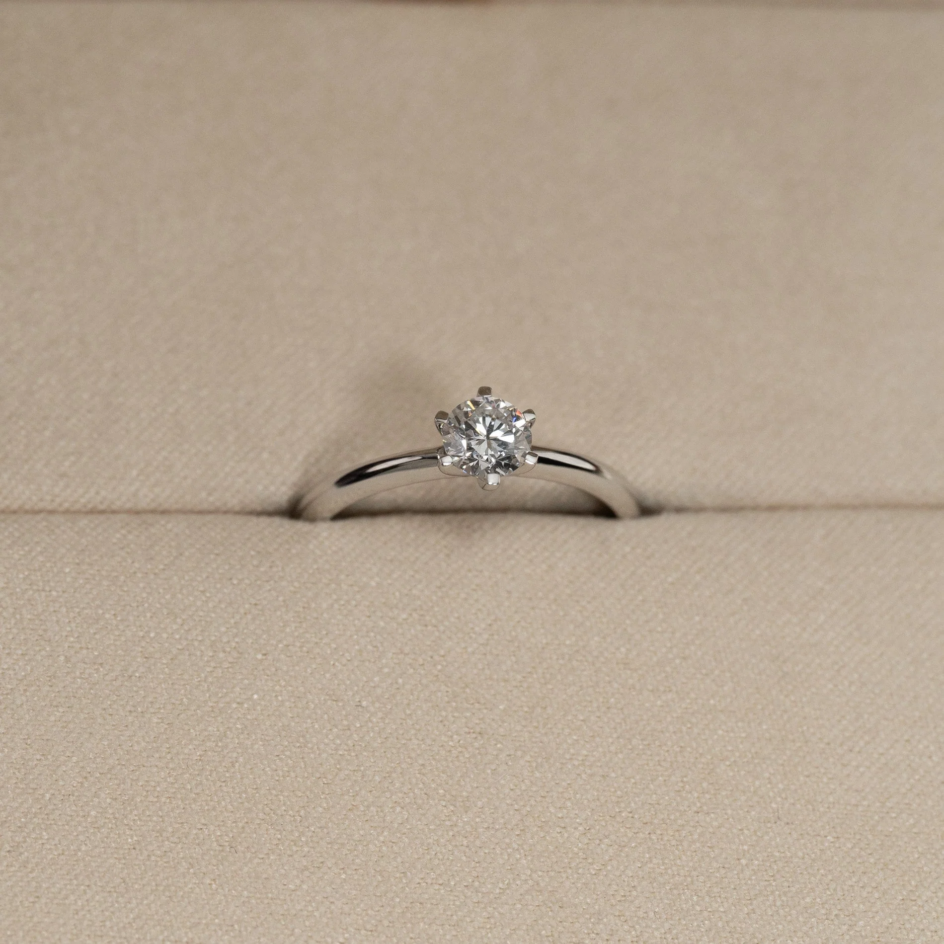 CLASSIC SOLITAIRE 6-PRONG LAB-DIAMOND RING - 0.5ct - WG - Image 3
