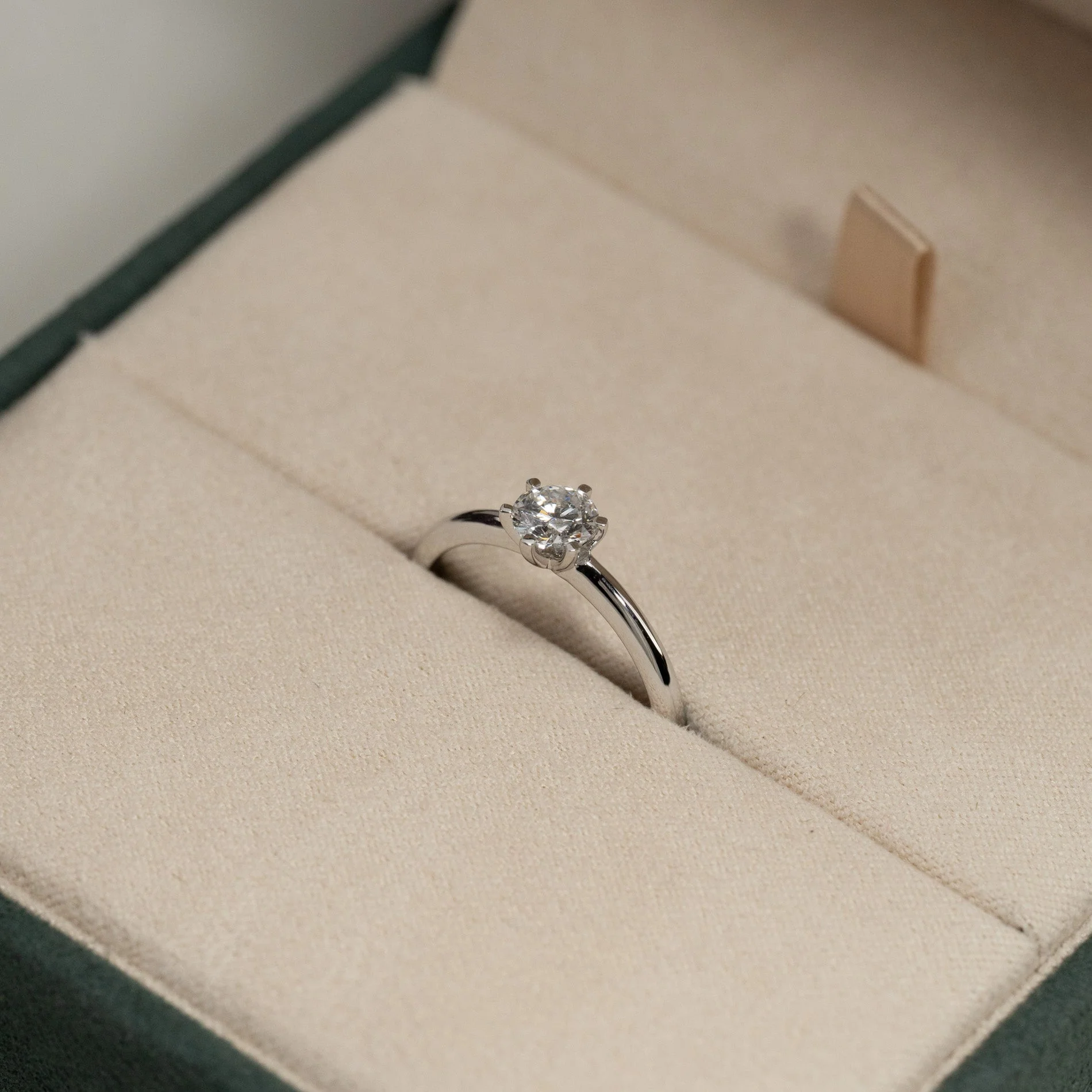 CLASSIC SOLITAIRE 6-PRONG LAB-DIAMOND RING - 0.5ct - WG - Image 6
