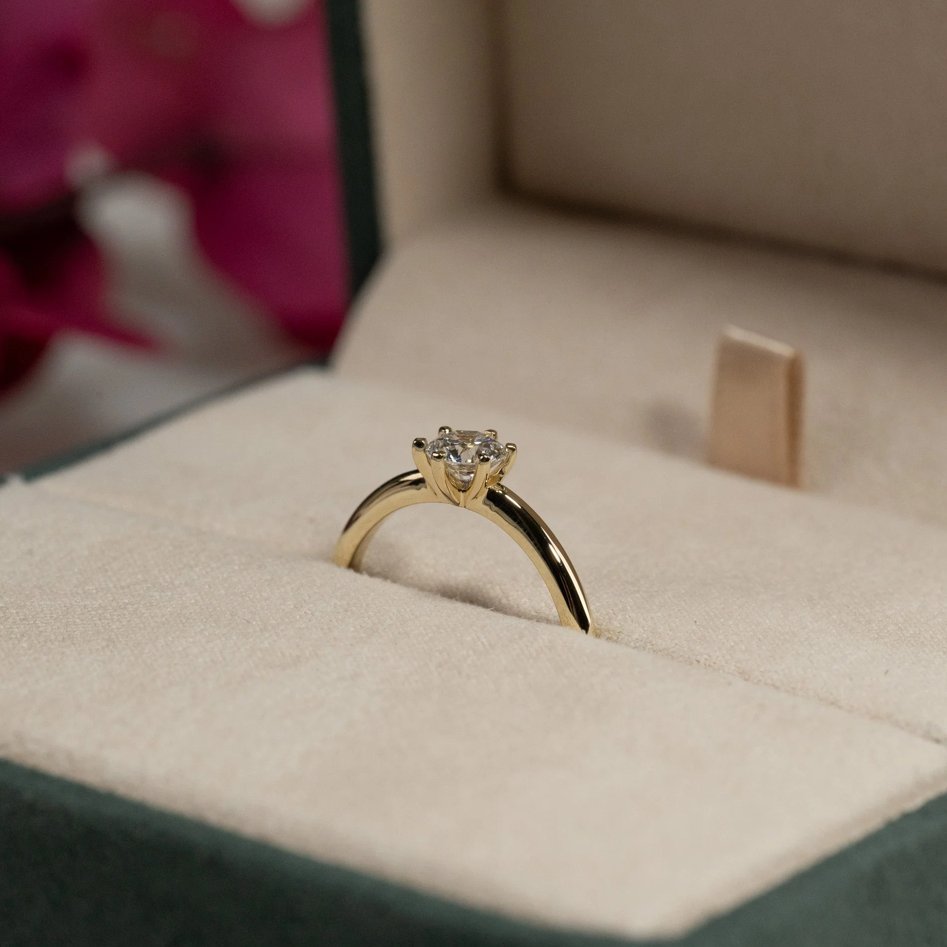 CLASSIC SOLITAIRE 6-PRONG LAB-DIAMOND RING - 0.5ct - YG - Image 7