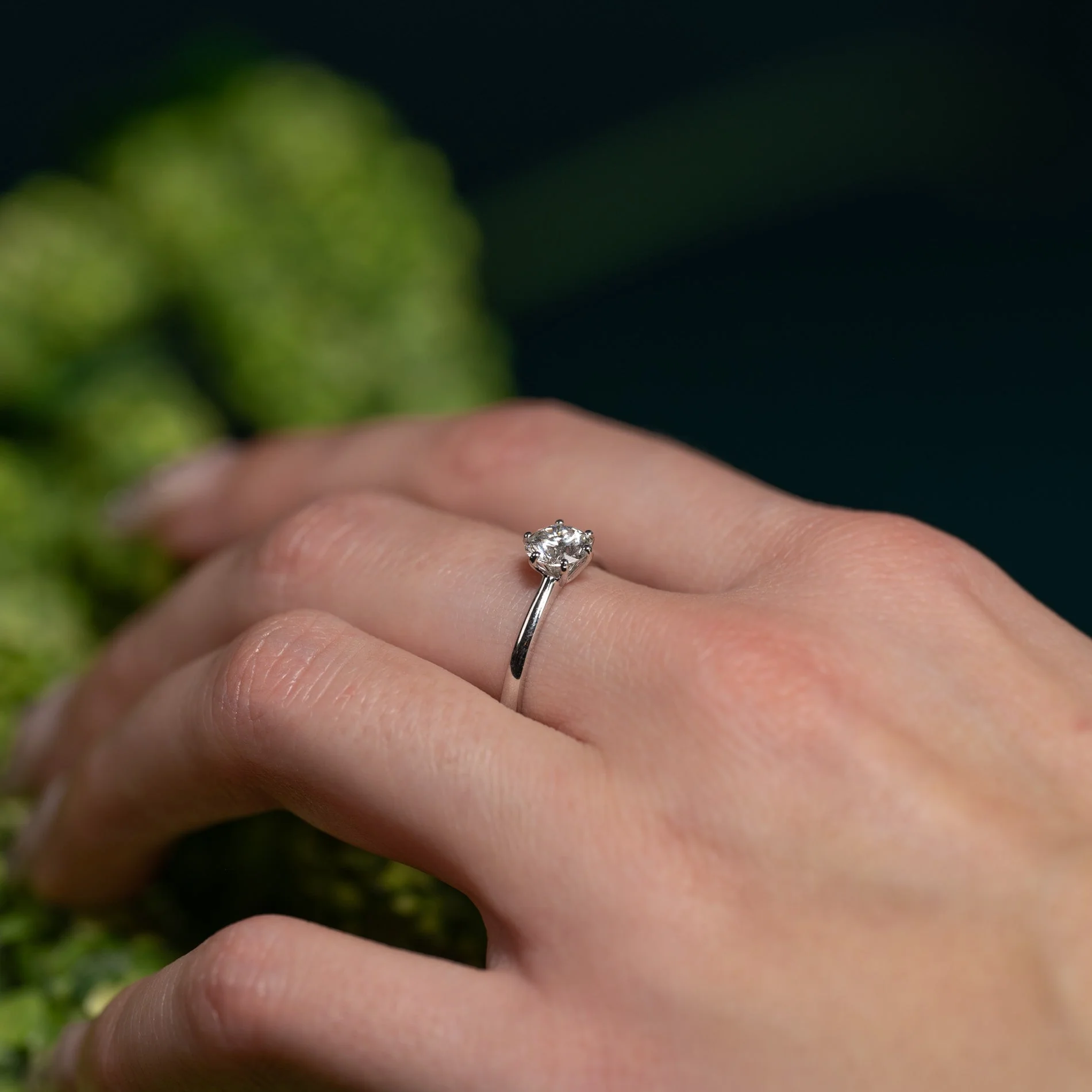 CLASSIC SOLITAIRE 6-PRONG LAB-DIAMOND RING - 0.75ct - WG - Image 4