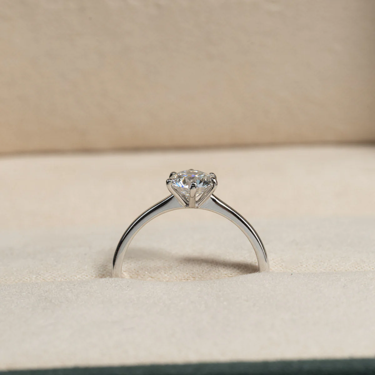CLASSIC SOLITAIRE 6-PRONG LAB-DIAMOND RING - 0.75ct - WG - Image 5