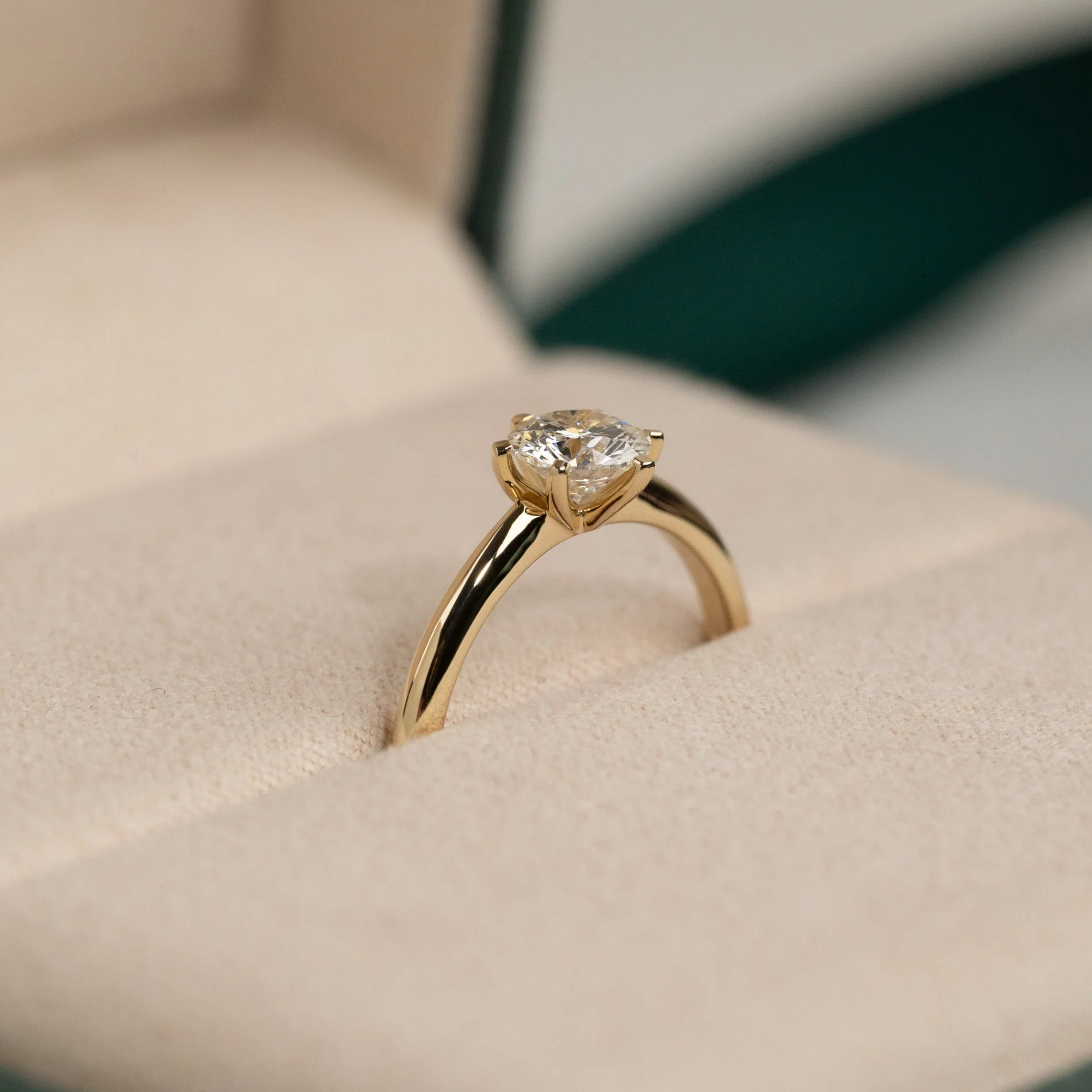 CLASSIC SOLITAIRE 6-PRONG LAB-DIAMOND RING - 0.75ct - YG - Image 7