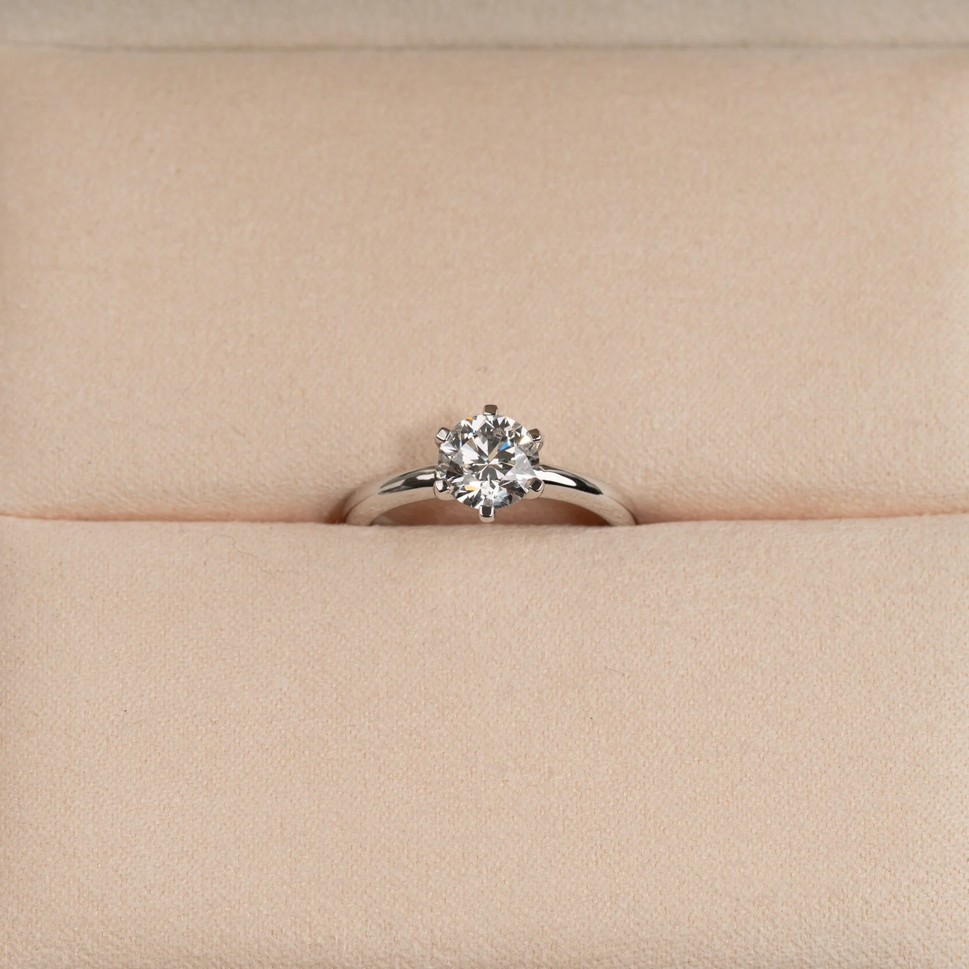 CLASSIC SOLITAIRE 6-PRONG LAB-DIAMOND RING - 1.0ct - WG - Image 3
