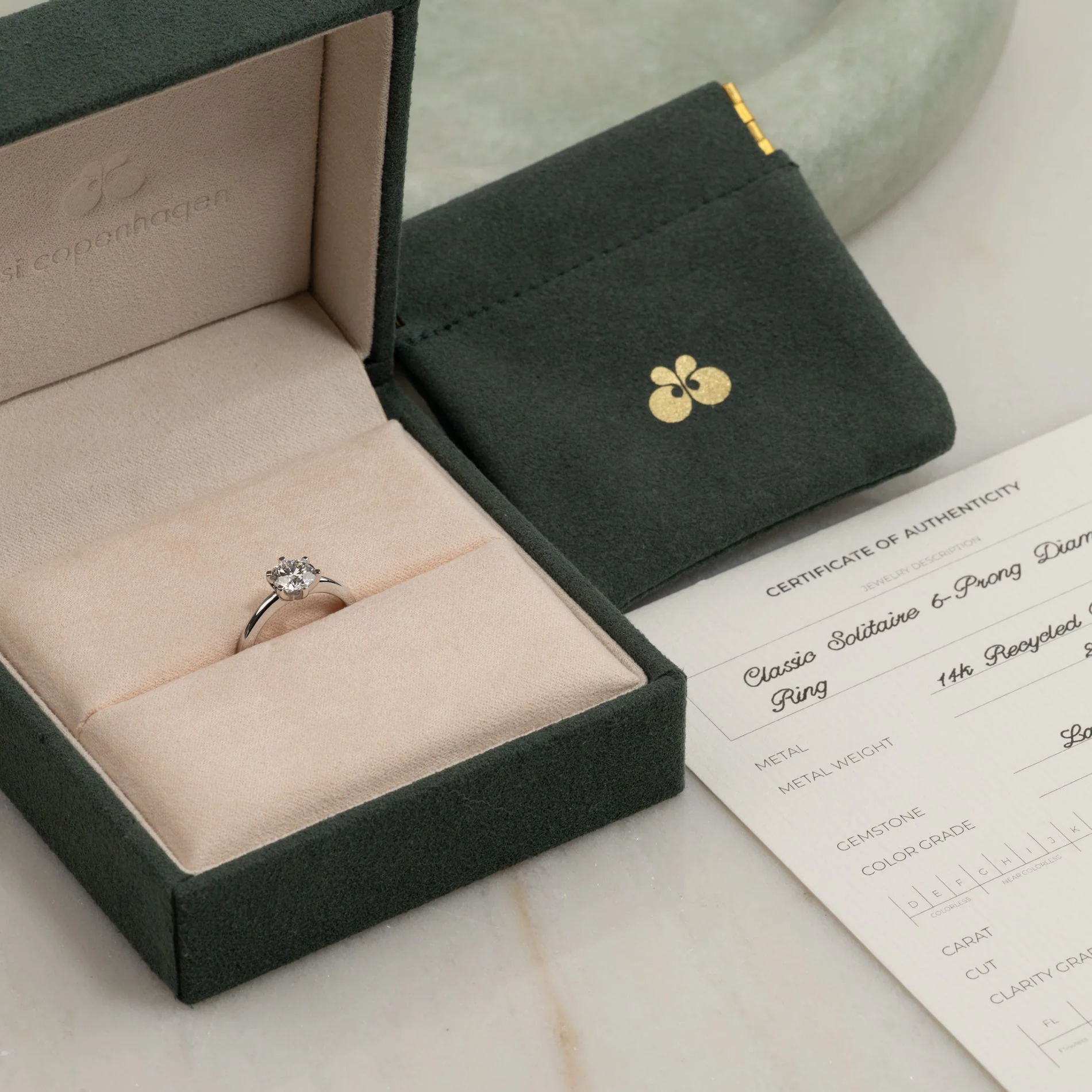 CLASSIC SOLITAIRE 6-PRONG LAB-DIAMOND RING - 1.0ct - WG - Image 4