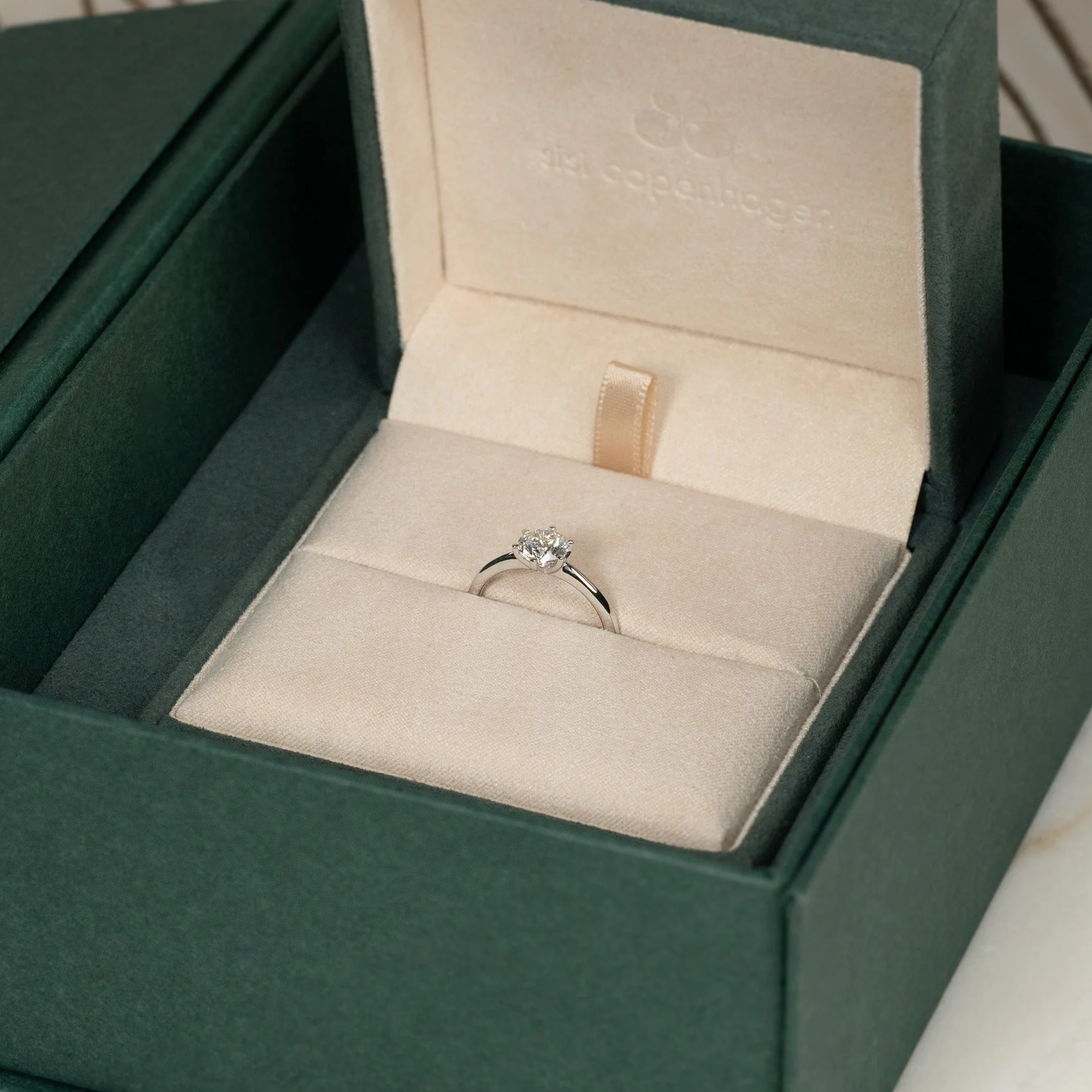 CLASSIC SOLITAIRE 6-PRONG LAB-DIAMOND RING - 1.0ct - WG - Image 8