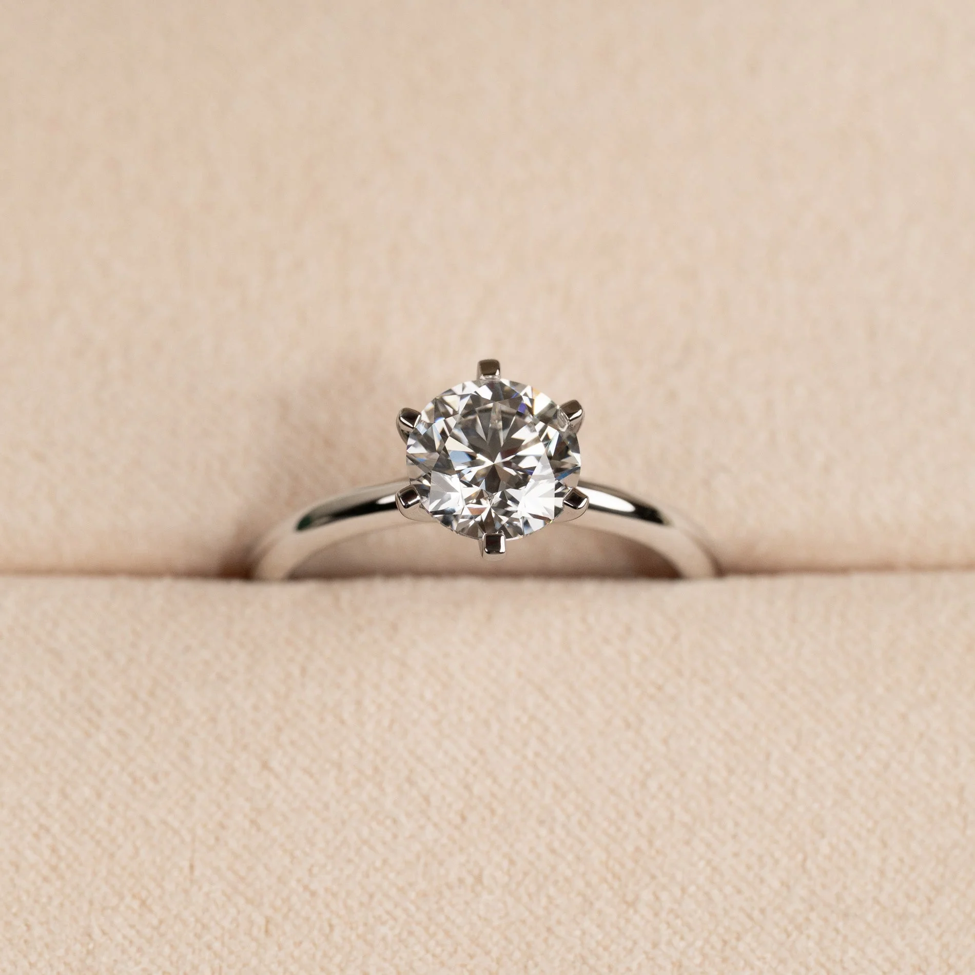 CLASSIC SOLITAIRE 6-PRONG LAB-DIAMOND RING - 1.5ct - WG - Image 3