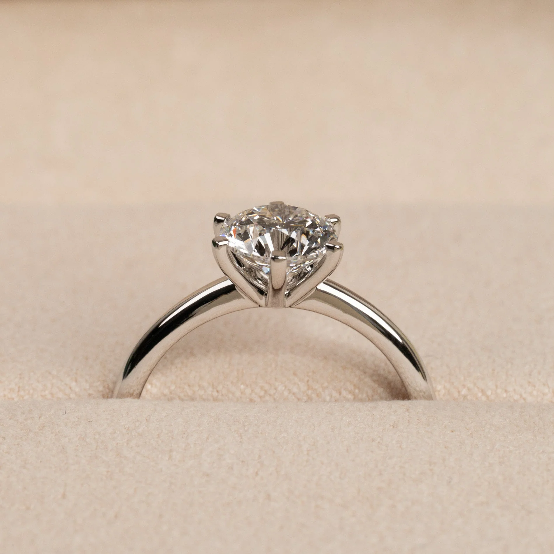 CLASSIC SOLITAIRE 6-PRONG LAB-DIAMOND RING - 1.5ct - WG - Image 6