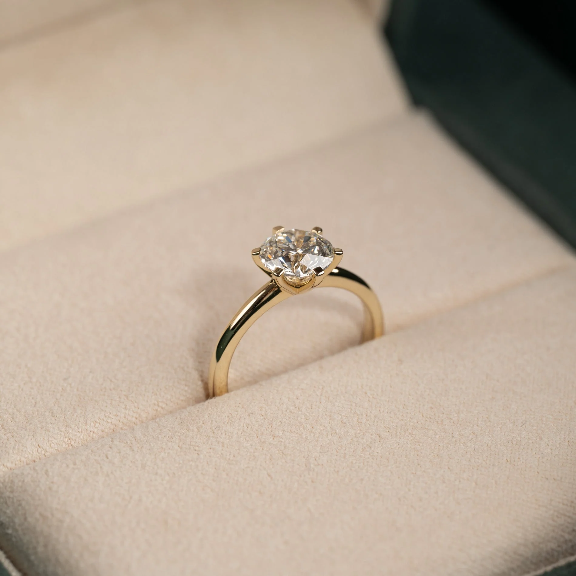 CLASSIC SOLITAIRE 6-PRONG LAB-DIAMOND RING - 1.5ct - YG - Image 5