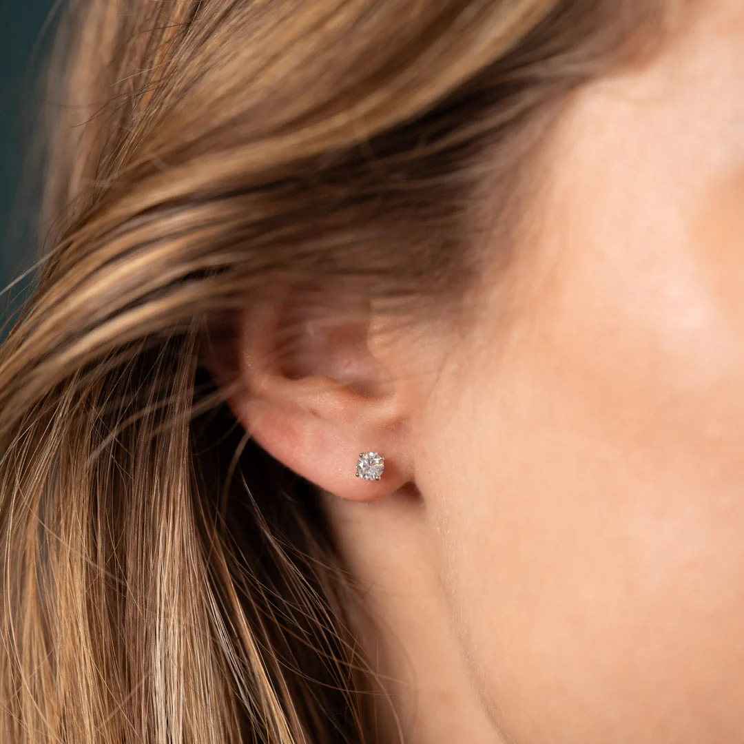 CLASSIC SOLITAIRE LAB-DIAMOND STUD EARRING - 0.5ct - WG - Image 3