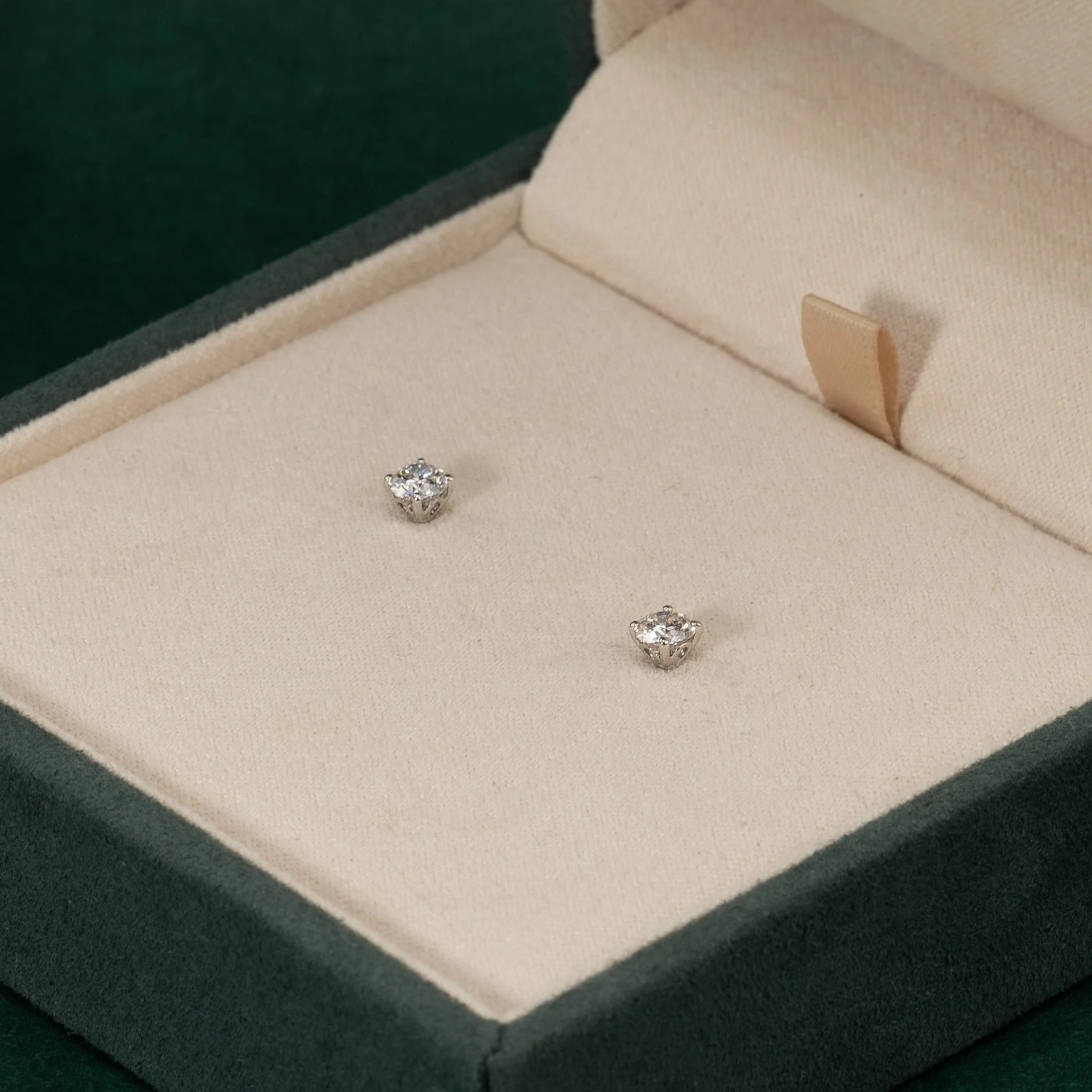 CLASSIC SOLITAIRE LAB-DIAMOND STUD EARRING - 0.5ct - WG - Image 6