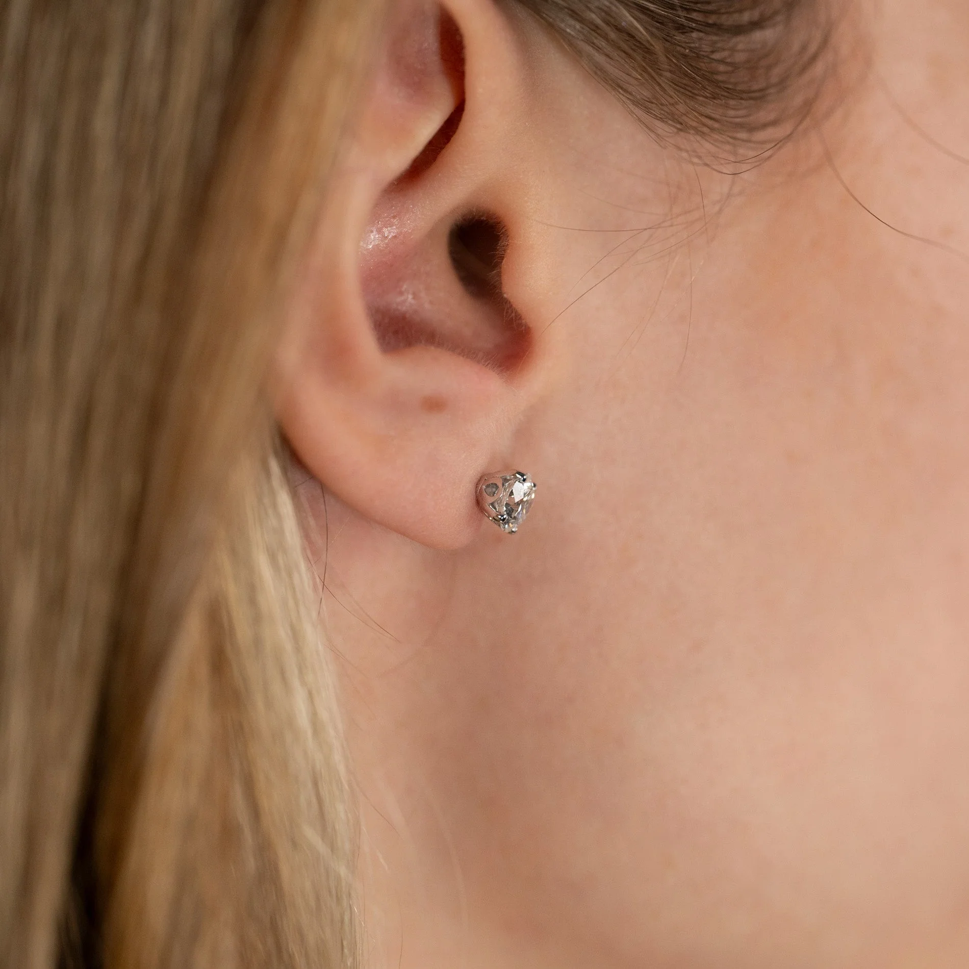 CLASSIC SOLITAIRE LAB-DIAMOND STUD EARRING - 1.5ct - WG - Image 11