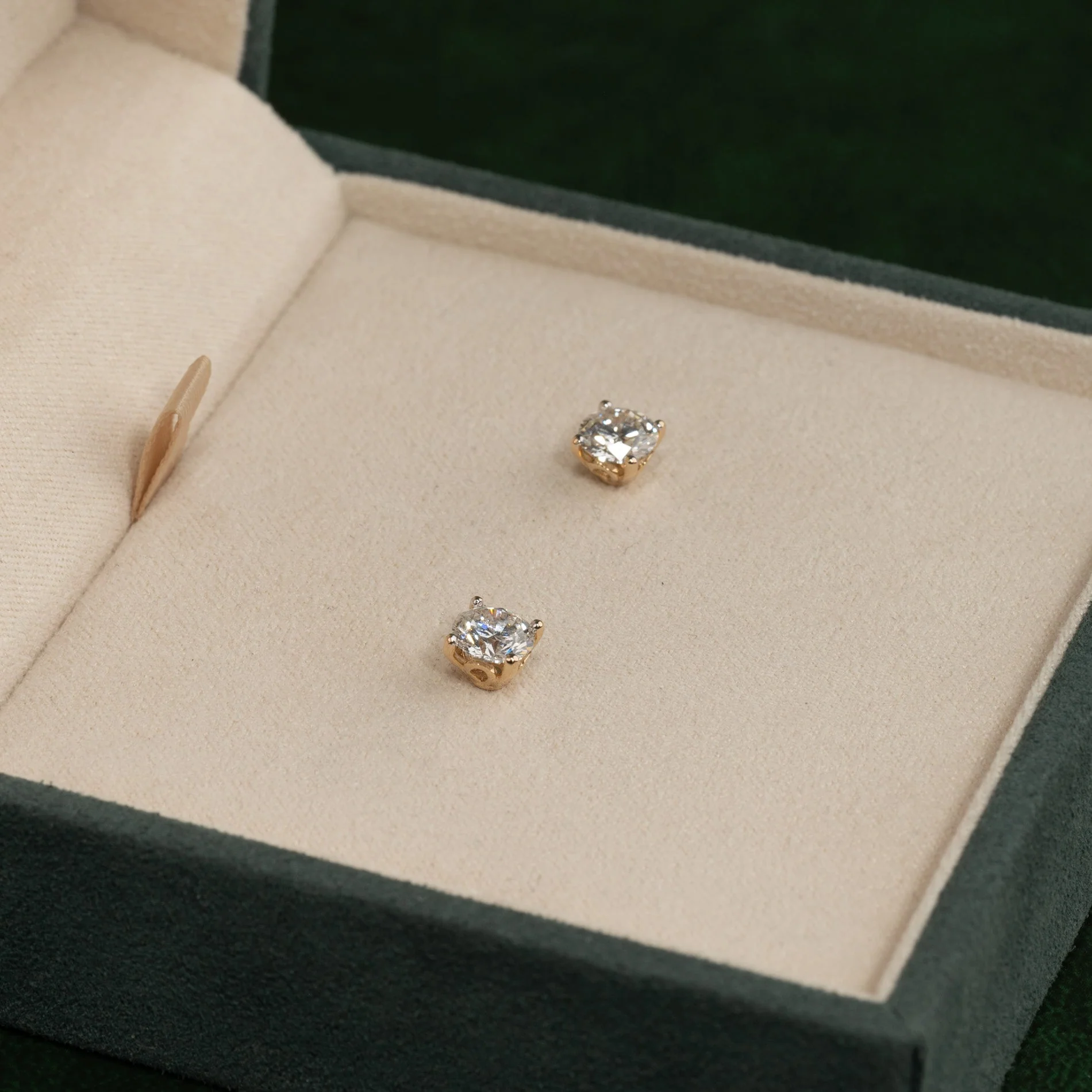 CLASSIC SOLITAIRE LAB-DIAMOND STUD EARRING - 1.5ct - YG - Image 13