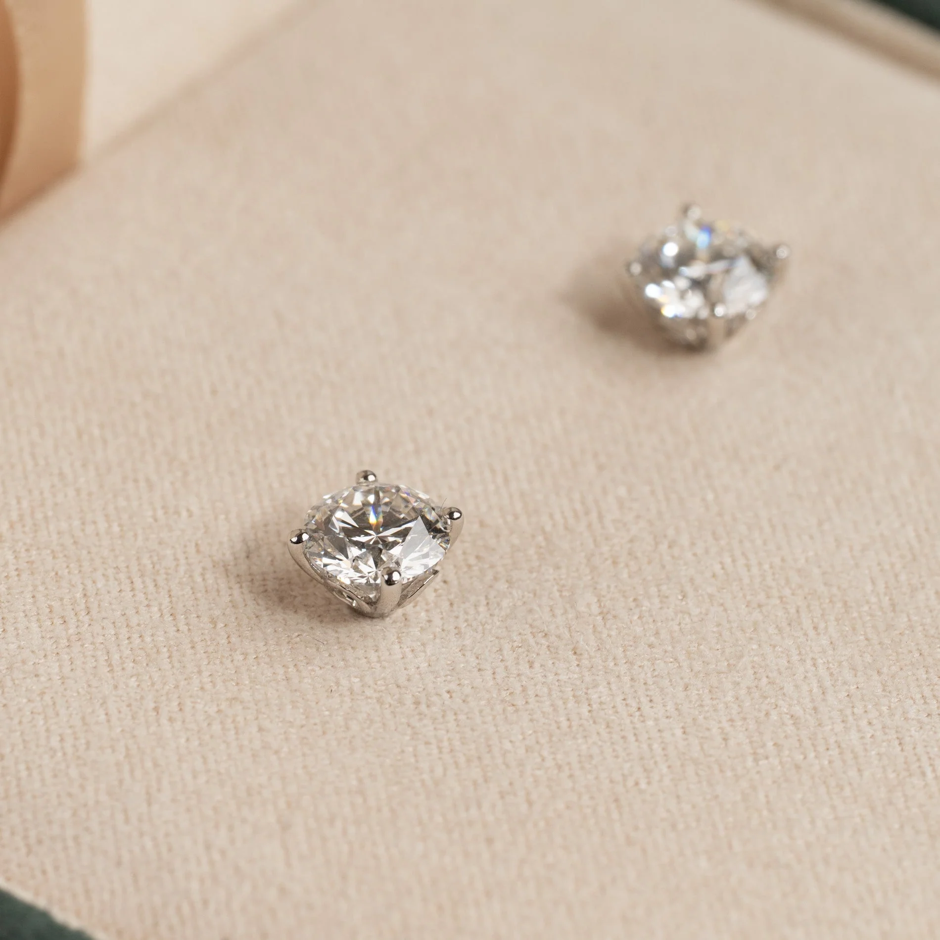 CLASSIC SOLITAIRE LAB-DIAMOND STUD EARRING - 2.0ct - WG - Image 3