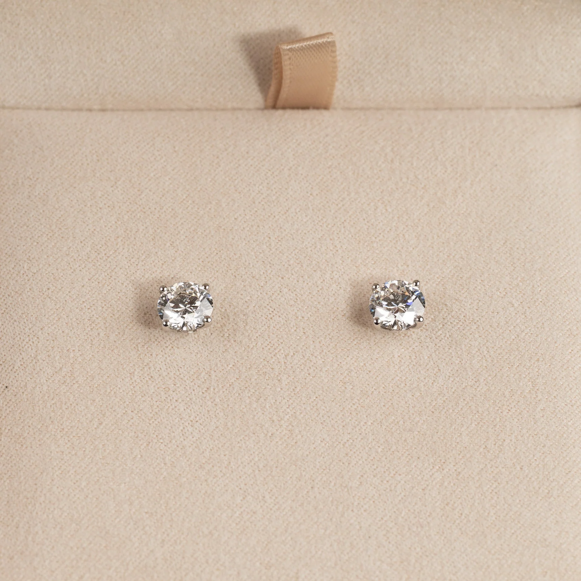 CLASSIC SOLITAIRE LAB-DIAMOND STUD EARRING - 2.0ct - WG - Image 5