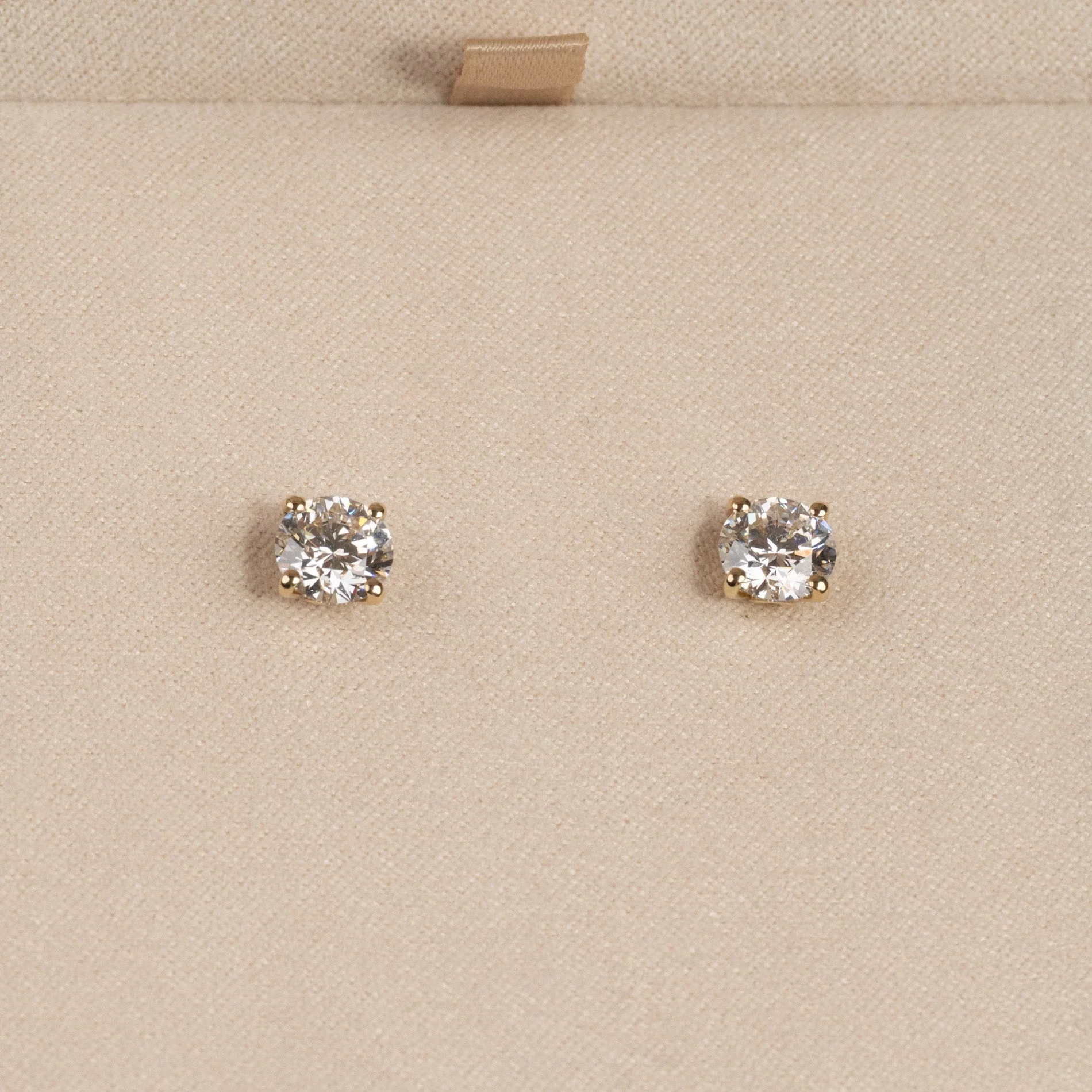 CLASSIC SOLITAIRE LAB-DIAMOND STUD EARRING - 2.0ct - YG - Image 6