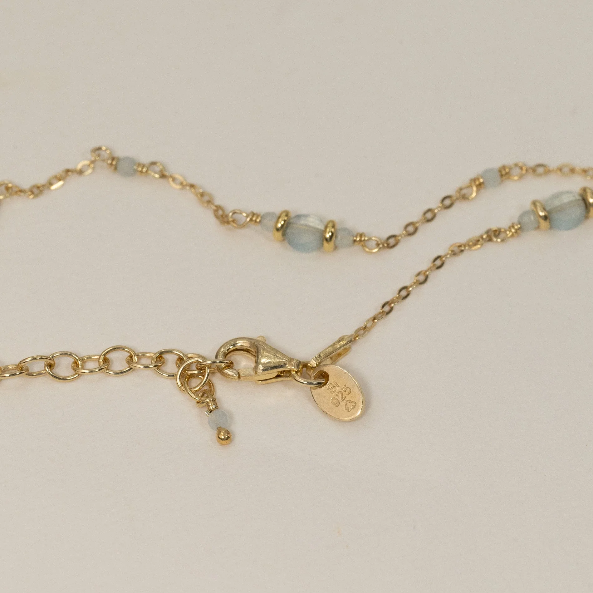 CORDELIA BLUE AQUAMARINE GOLDEN BRACELET - Image 5