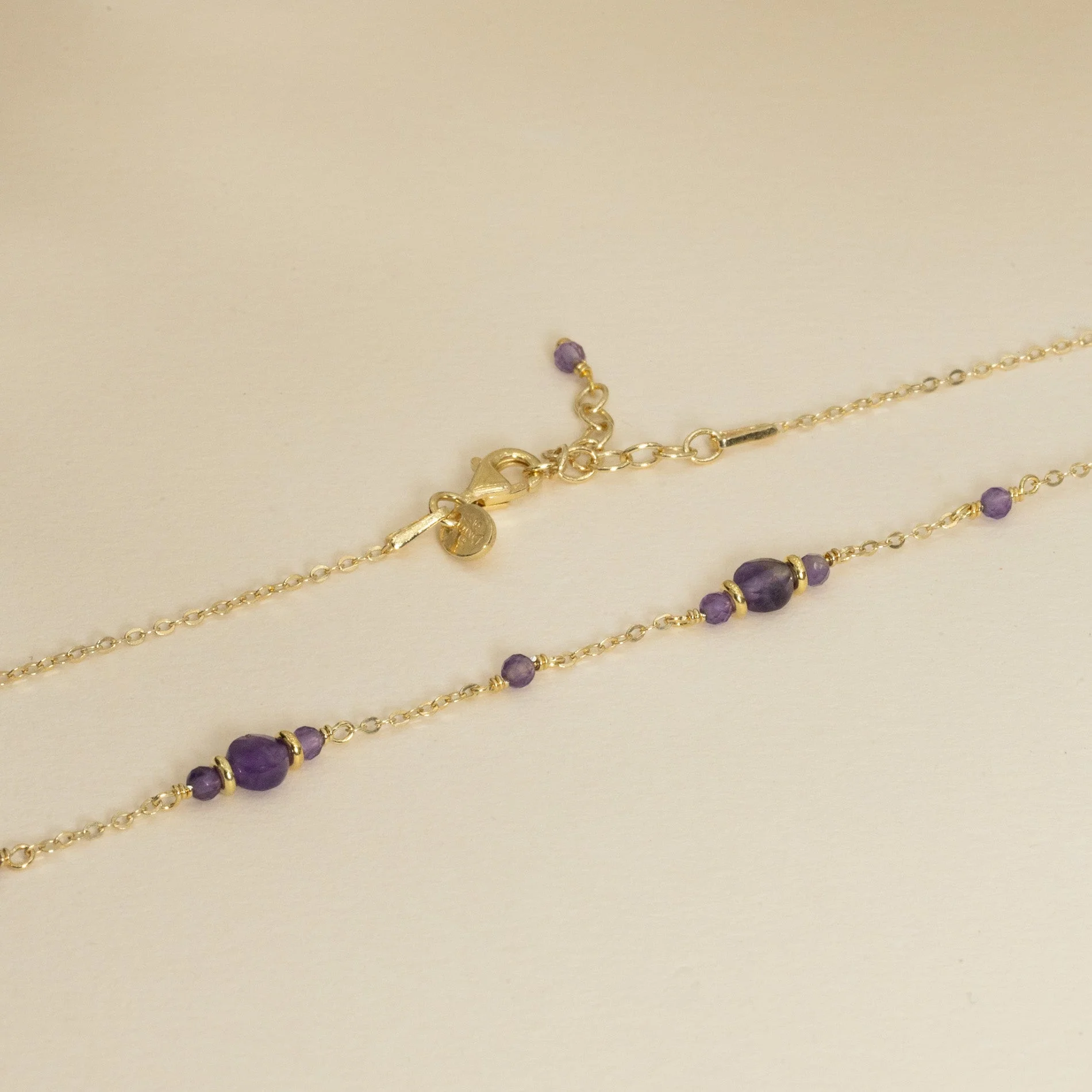 CORDELIA PURPLE AMETHYST GOLDEN NECKLACE - Image 8