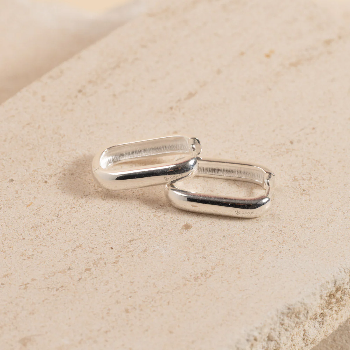 DANIELLE LARGE SILVER CREOL EARRING - Image 4