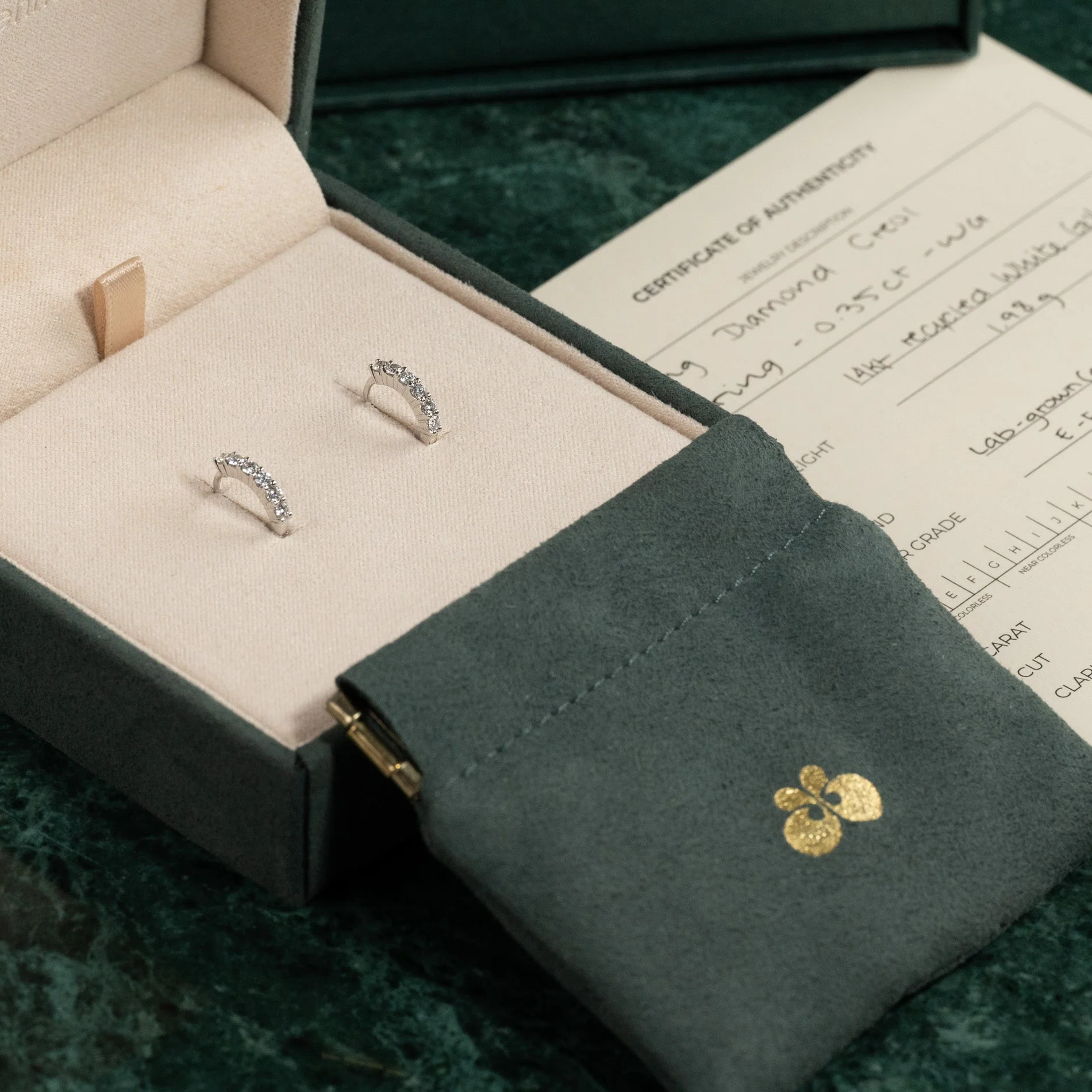 PRONG LAB-DIAMOND CREOL EARRING - 0.35ct - WG - Image 6