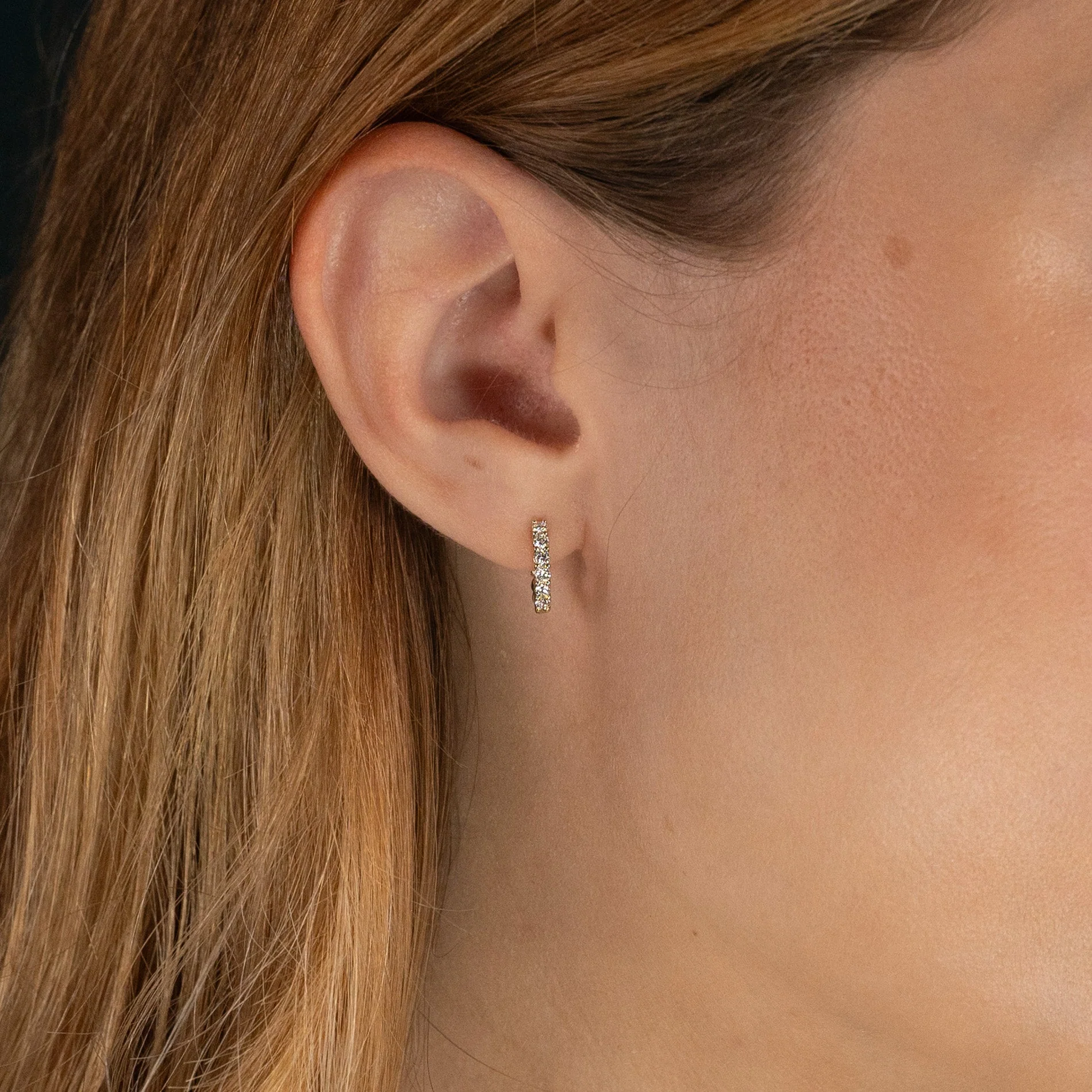 PRONG LAB-DIAMOND CREOL EARRING - 0.35ct - YG - Image 2