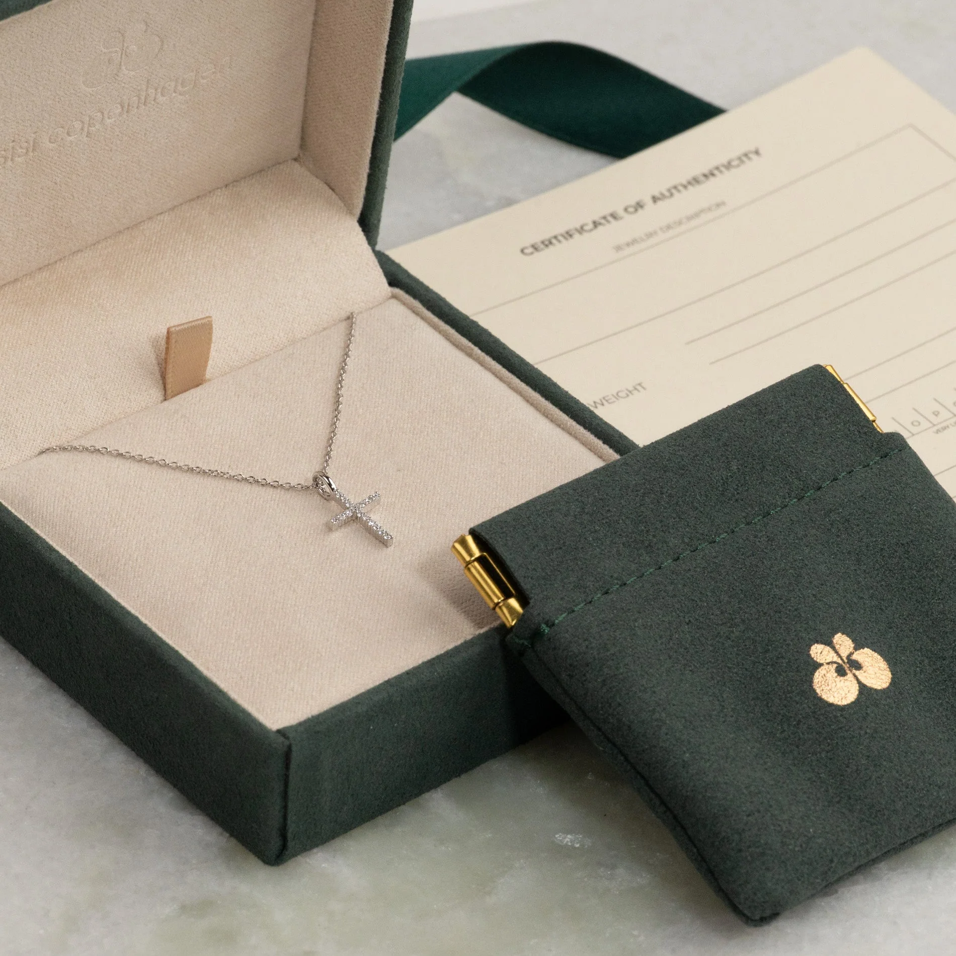 LAB-DIAMOND CROSS PENDANT- 0.08ct - WG - Image 4