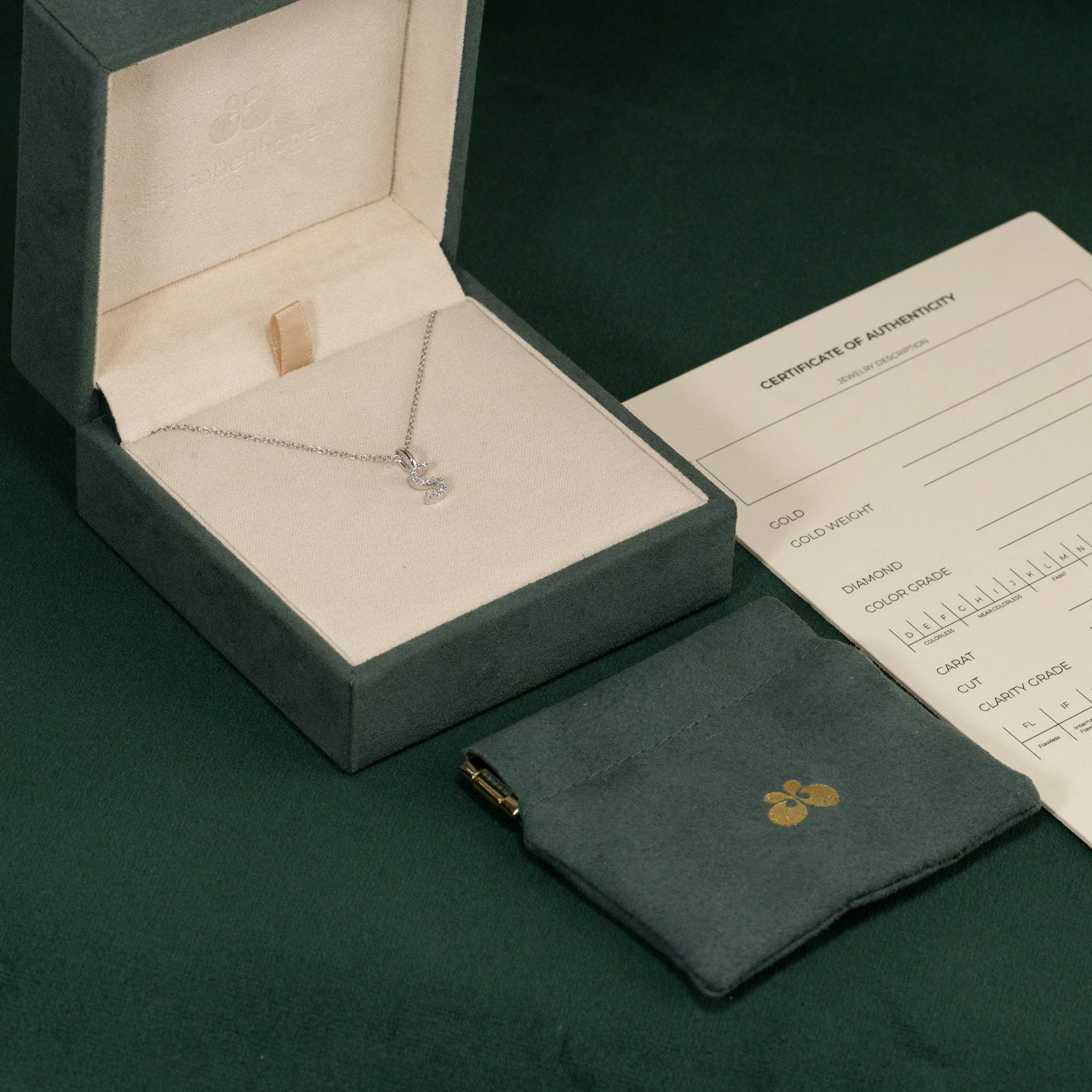 LAB-DIAMOND LETTER PENDANT - 0.1ct - WG - Image 4