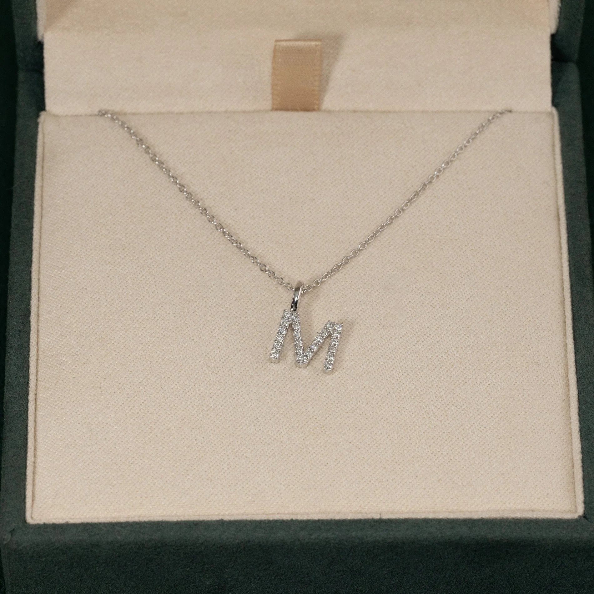 LAB-DIAMOND LETTER PENDANT - 0.1ct - WG - Image 5