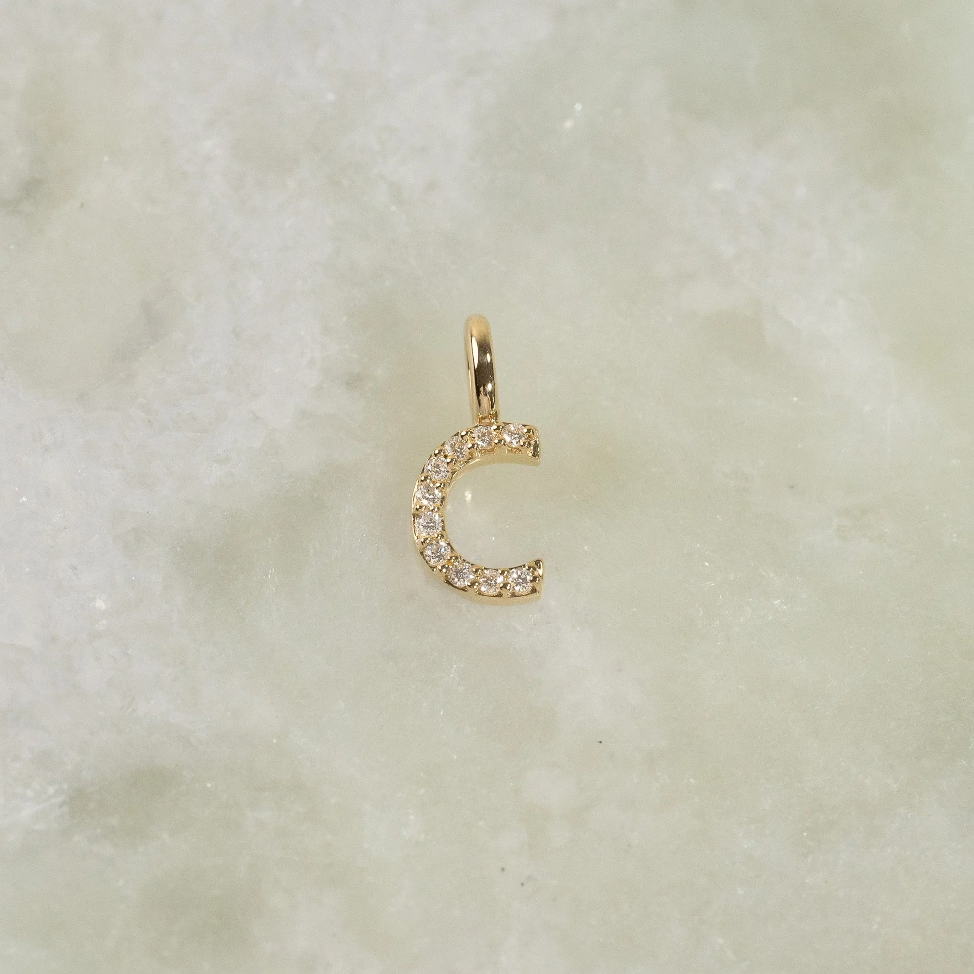 LAB-DIAMOND LETTER PENDANT - 0.1ct - YG - Image 10