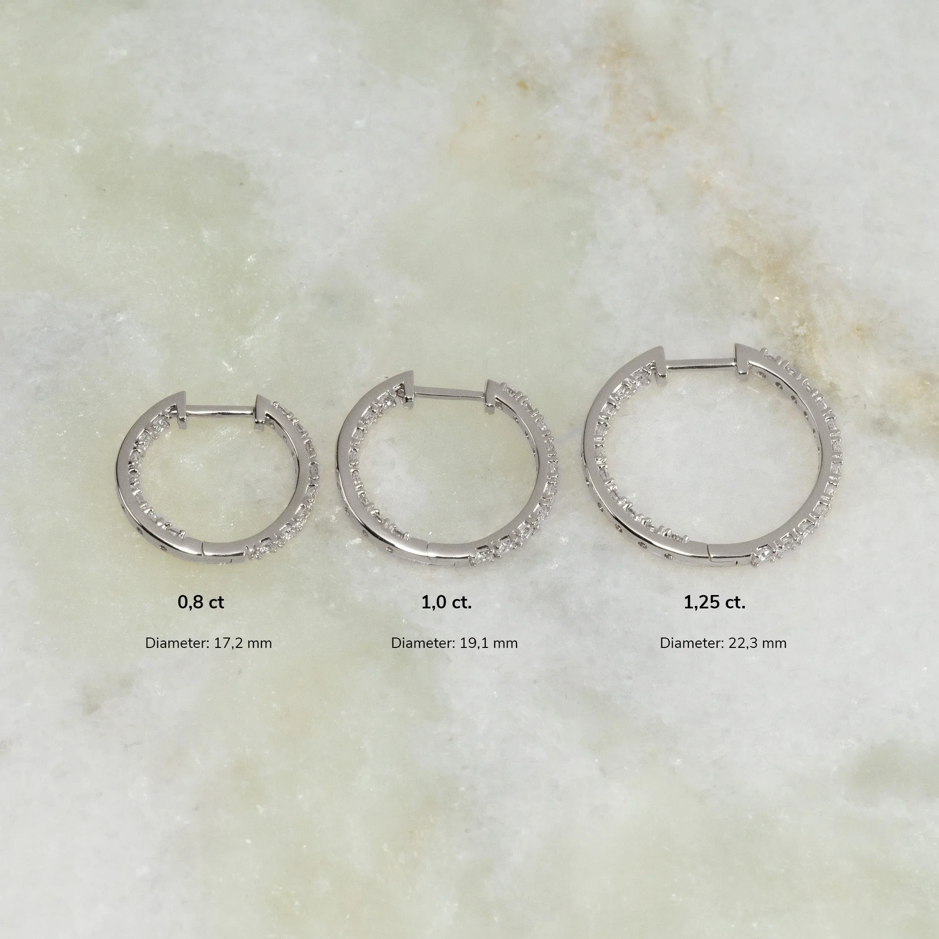 DOUBLE SET LAB-DIAMOND CREOL EARRING - 1.0ct - WG - Image 12