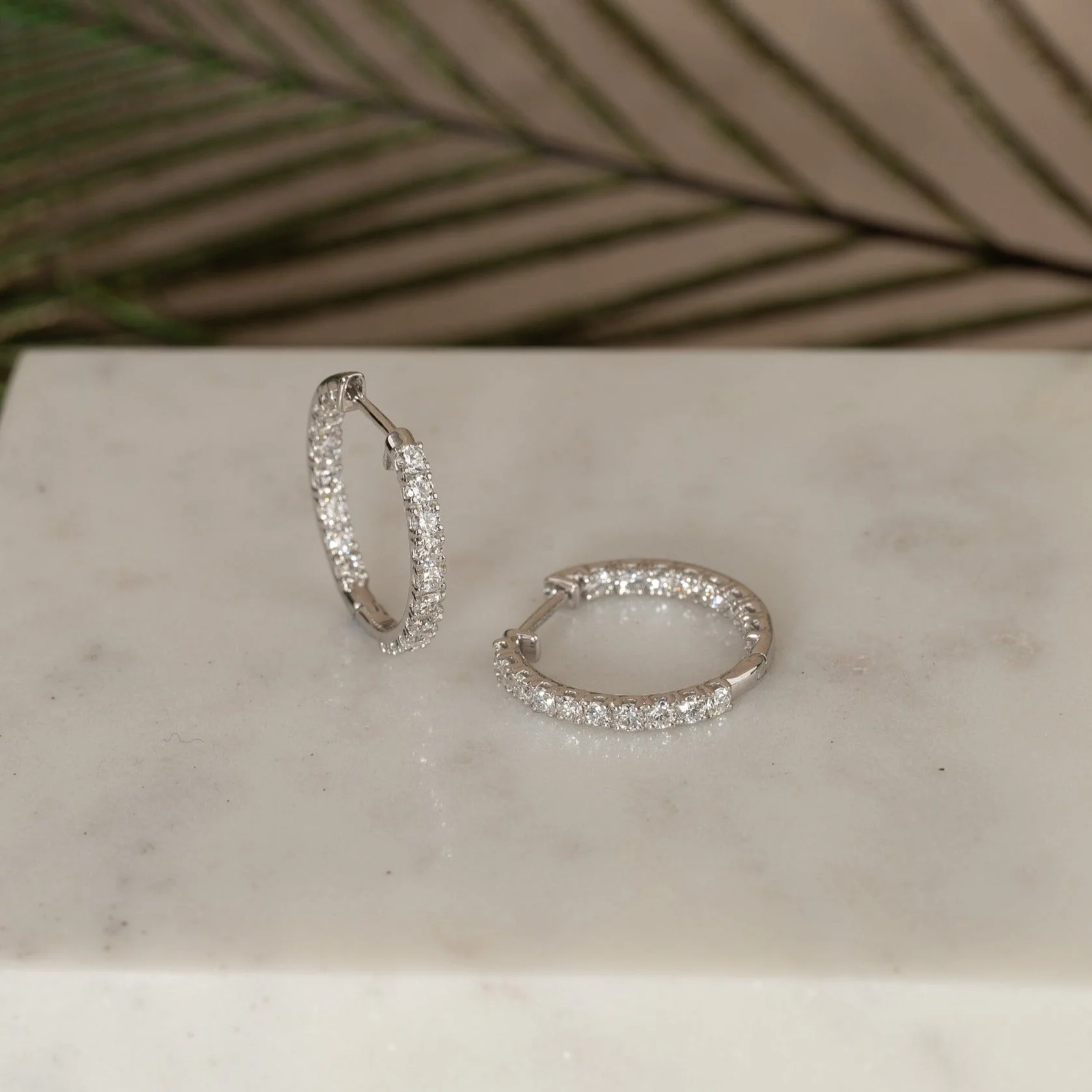 DOUBLE SET LAB-DIAMOND CREOL EARRING - 1.0ct - WG - Image 3
