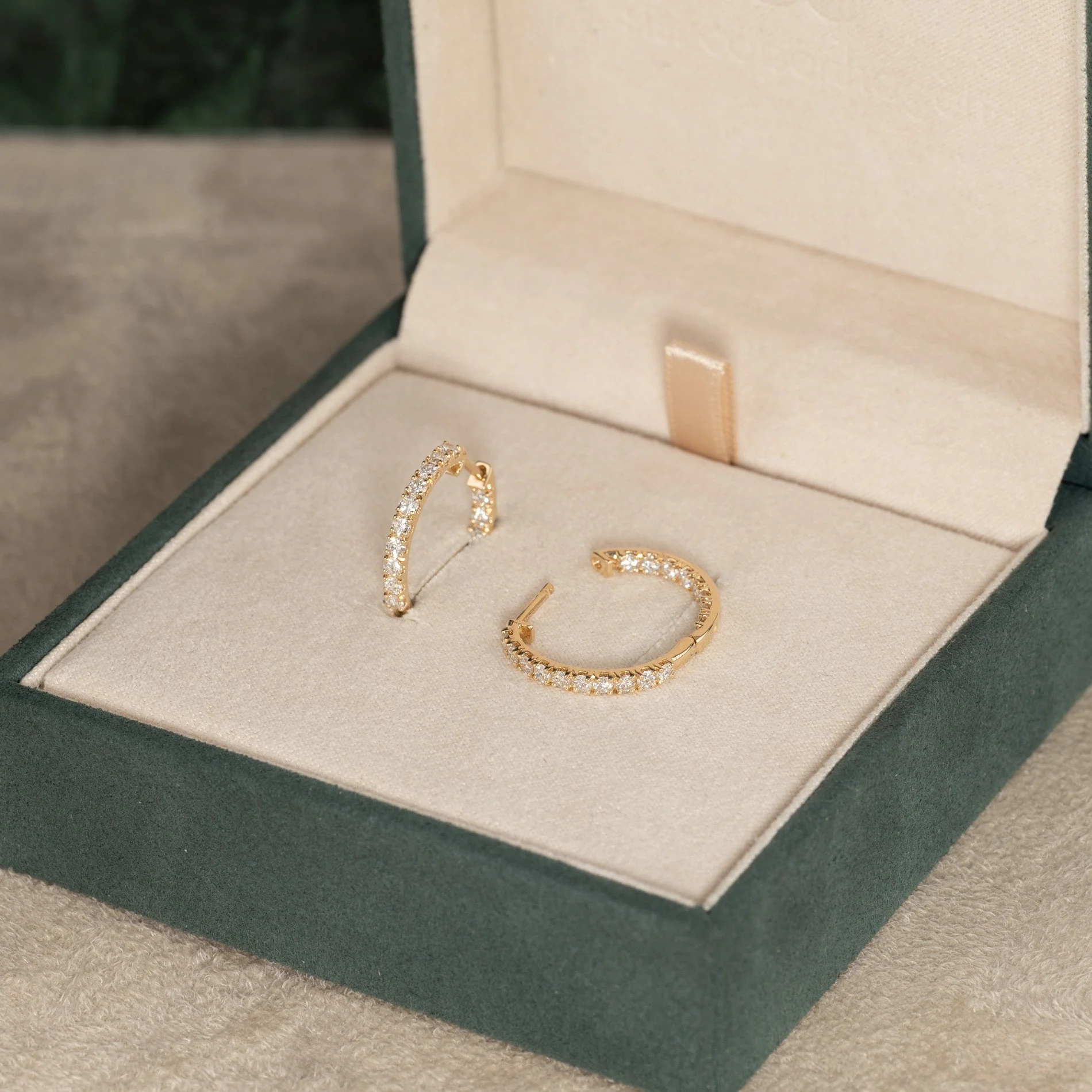 DOUBLE SET LAB-DIAMOND CREOL EARRING - 1.0ct - YG - Image 10