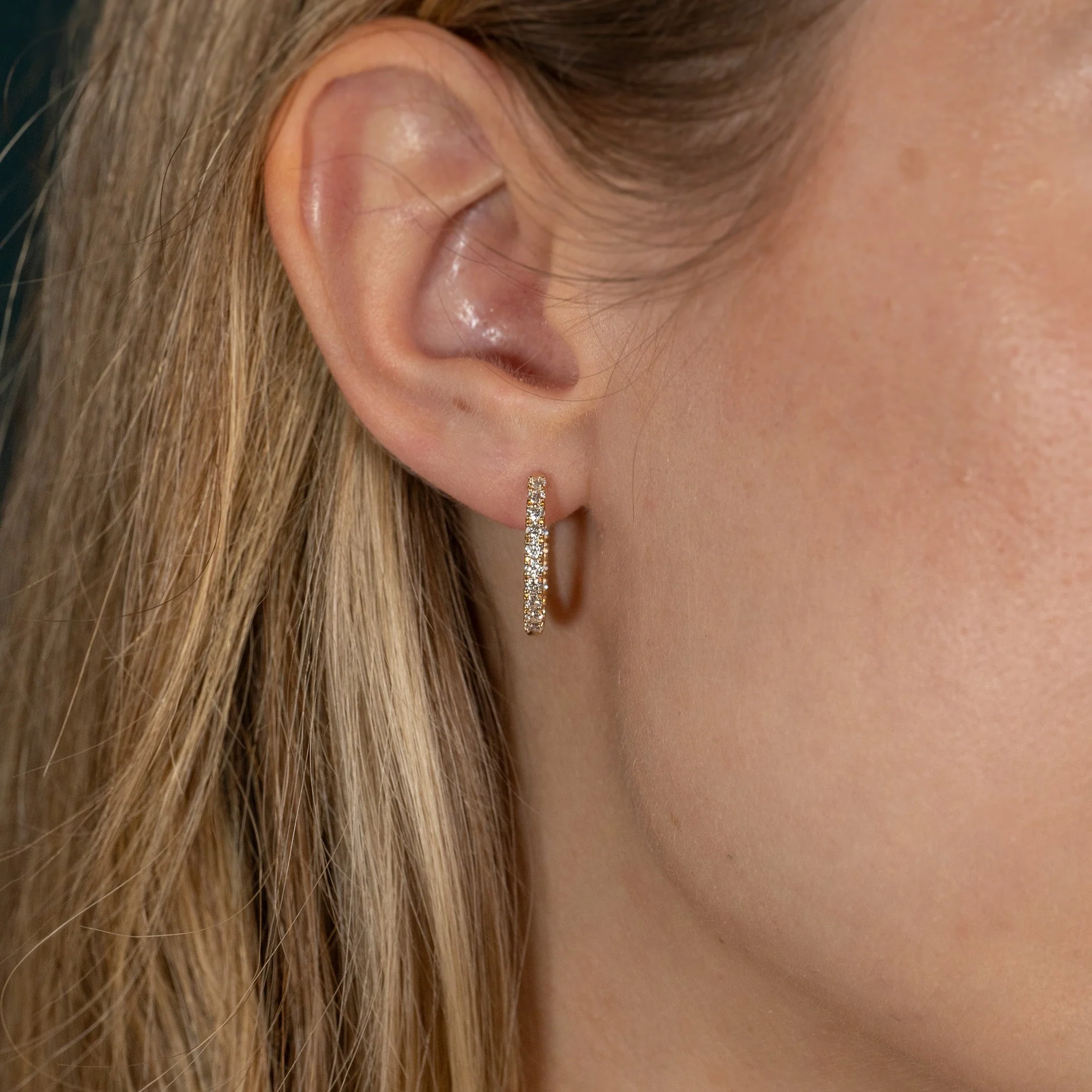 DOUBLE SET LAB-DIAMOND CREOL EARRING - 1.0ct - YG - Image 5